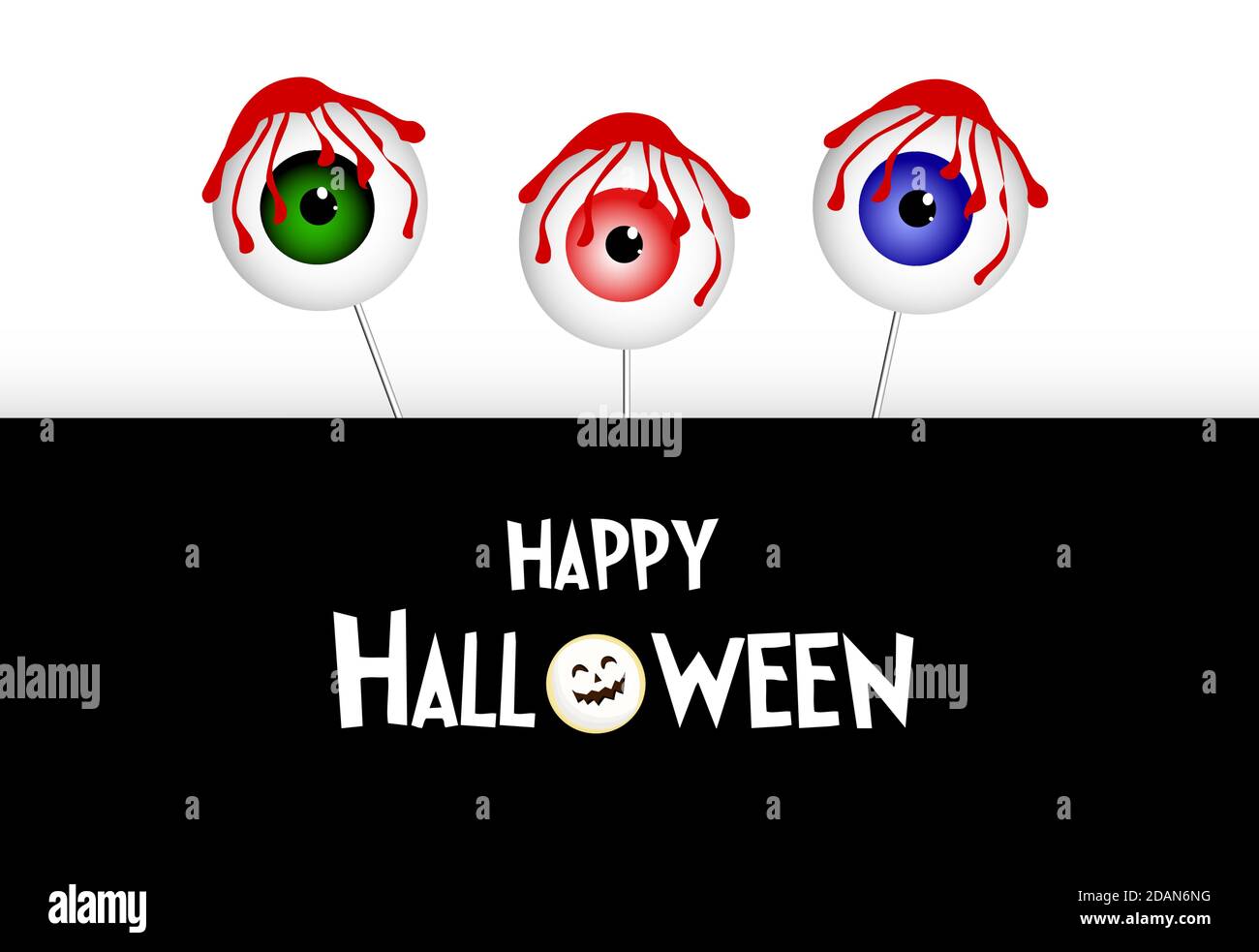 Vektor-Schriftzug Happy Halloween. Fröhliche Illustration. Isoliert auf weißem Hintergrund Stock Vektor