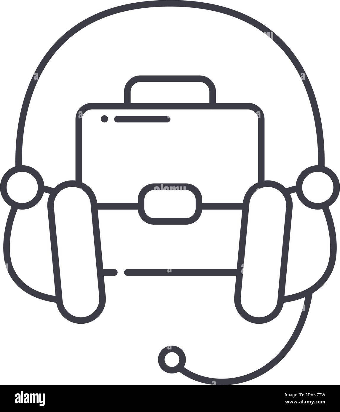 Business-Support-Konzept-Symbol, lineare isolierte Illustration, dünne Linie Vektor, Web-Design-Zeichen, Umriss-Konzept-Symbol mit editierbarer Kontur auf weiß Stock Vektor