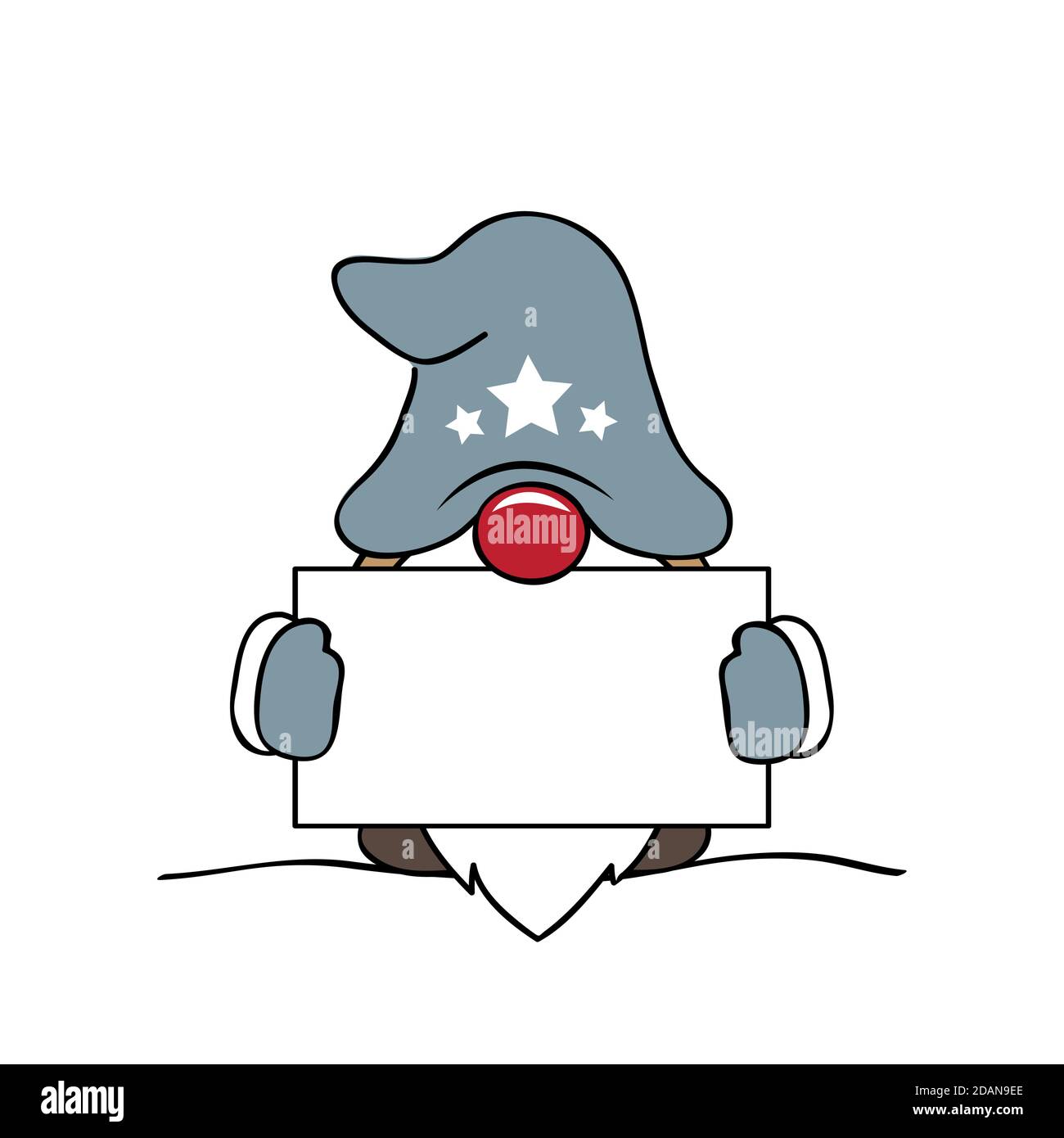 weihnachten niedlichen Gnome mit grauen Kleidern und Karte Vektor Illustration EPS10 Stock Vektor