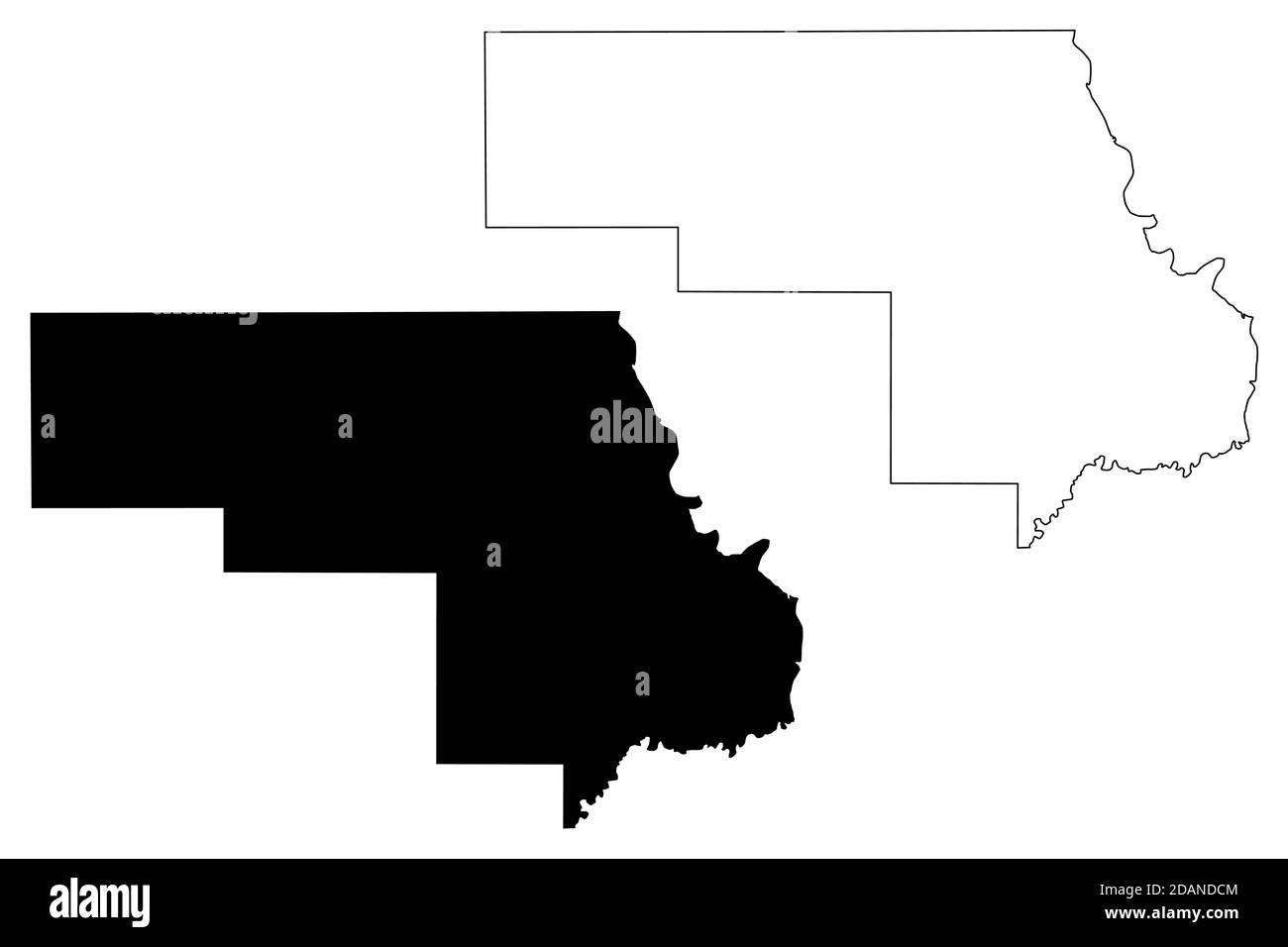 Morton County, North Dakota State (U.S. County, United States of America, USA, U.S., US) Karte Vektor Illustration, scribble Skizze Morton Karte Stock Vektor