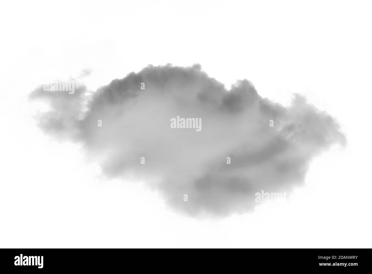 Schöne Form Natur weiße Wolke auf weißem Hintergrund. Natur und Hintergrund Konzept. Stockfoto