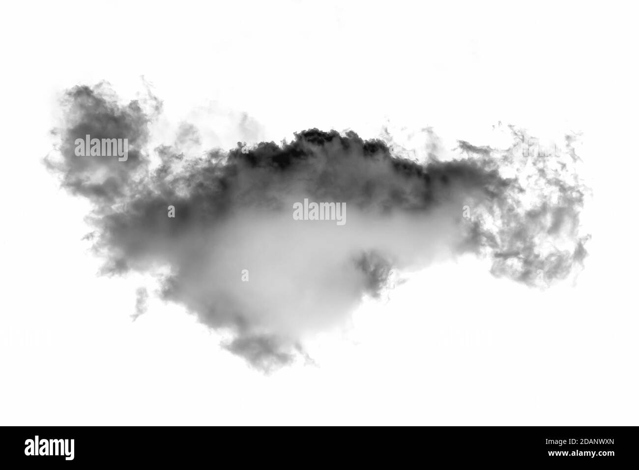 Schöne Form Natur weiße Wolke auf weißem Hintergrund. Natur und Hintergrund Konzept. Stockfoto