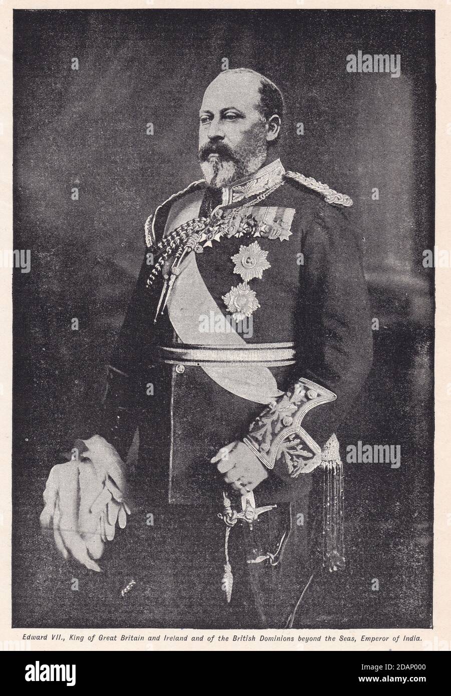 Edward VII König von Großbritannien und Irland und der britischen Dominions jenseits der Meere, Kaiser von Indien. Stockfoto
