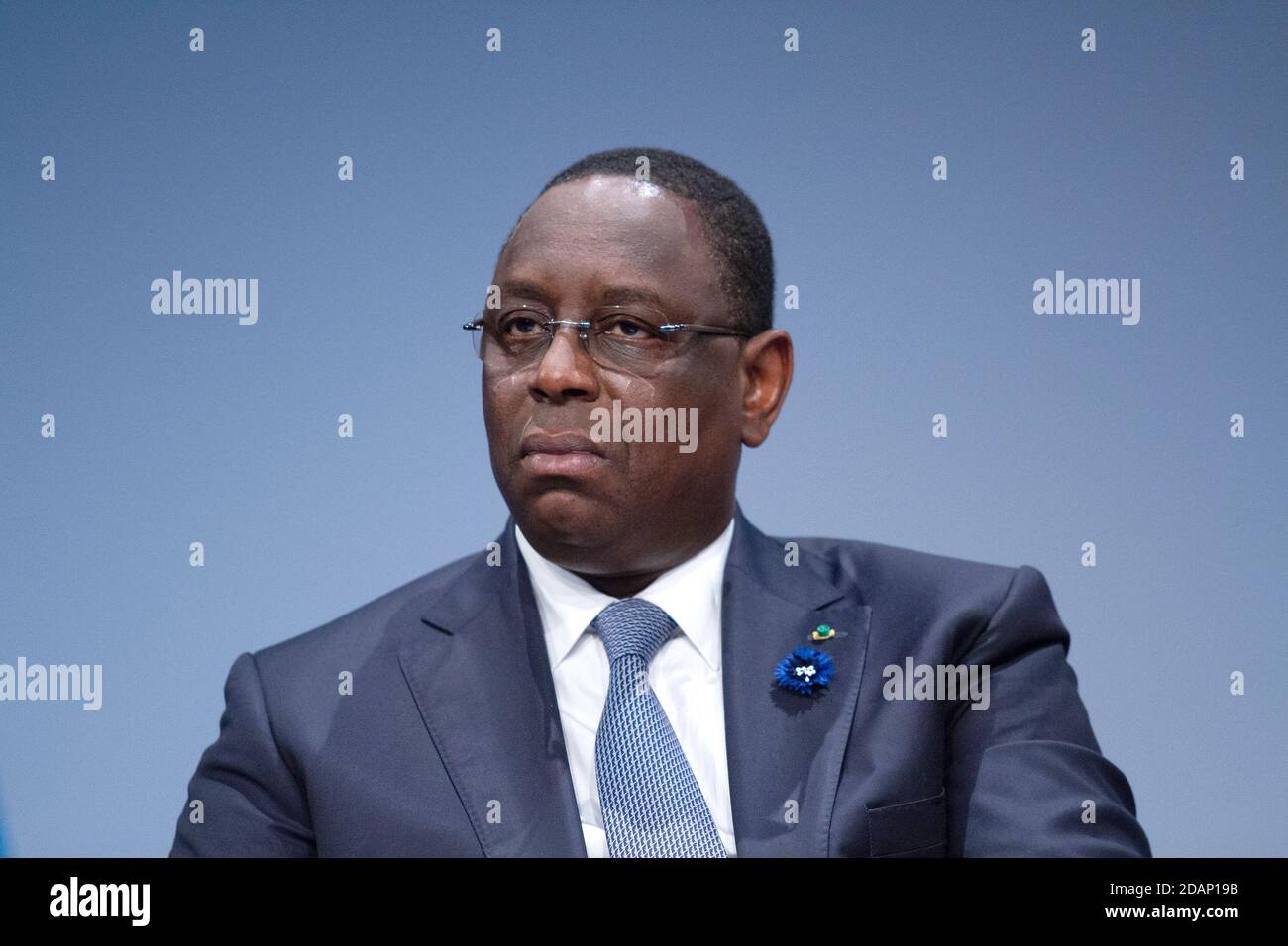 Paris, Frankreich, 12. november 2018, Macky Sall, Präsident der Republik Senegal, beim Pariser Friedensforum, François Loock/Alamy Stockfoto