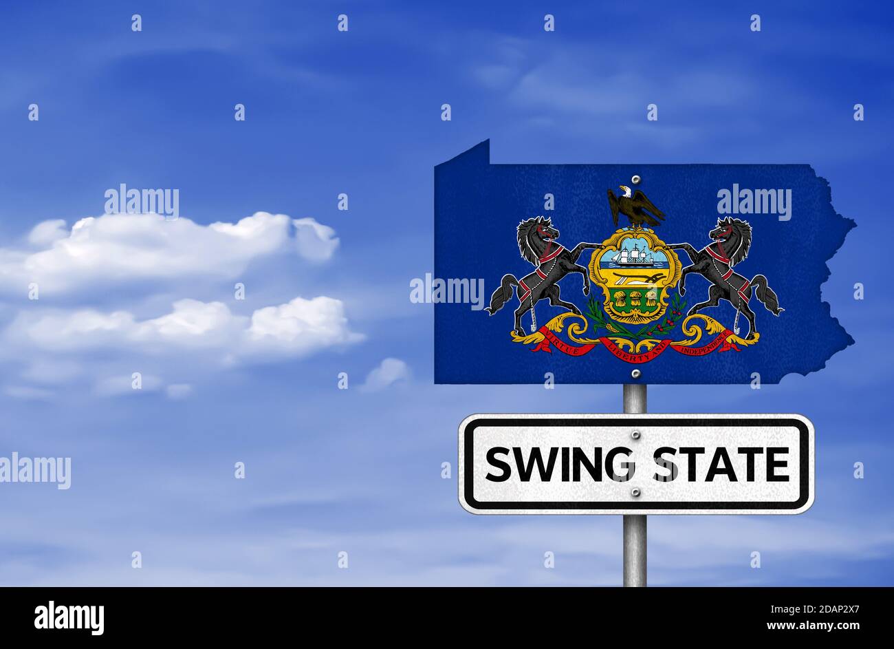 Swing State oder Battlegund State Stockfoto