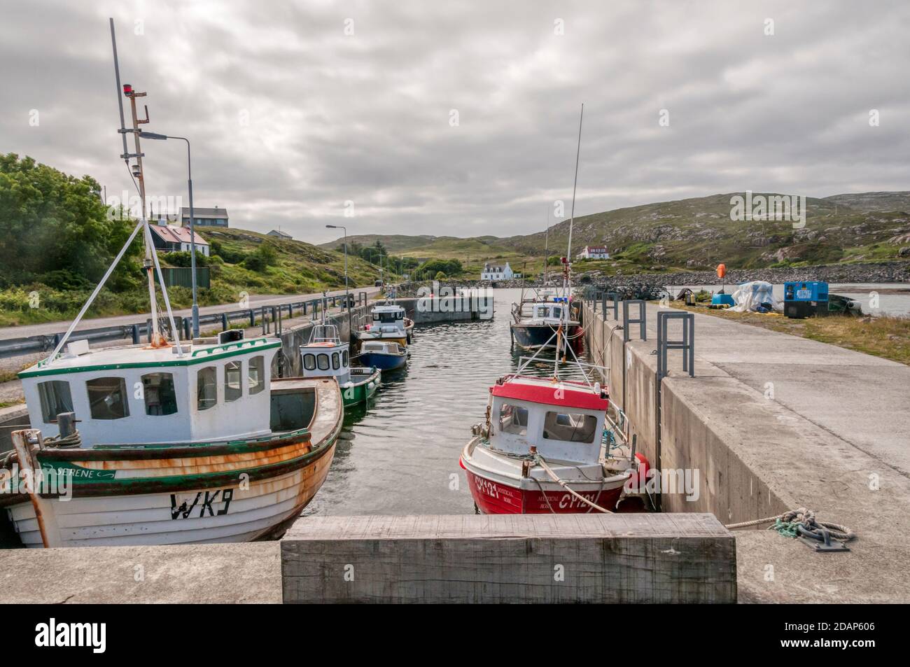 Northbay Hafen im Nordosten von Barra, Äußere Hebriden. Stockfoto