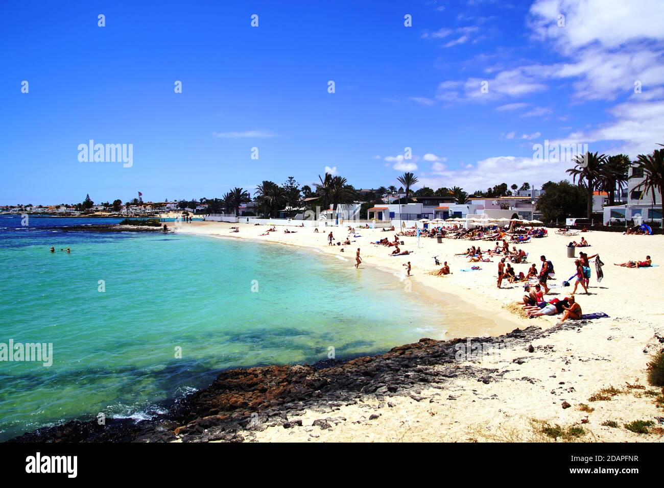 'Playa de Corralejo Viejo' im Corralejo auf Fuerteventura, Spanien Stockfoto