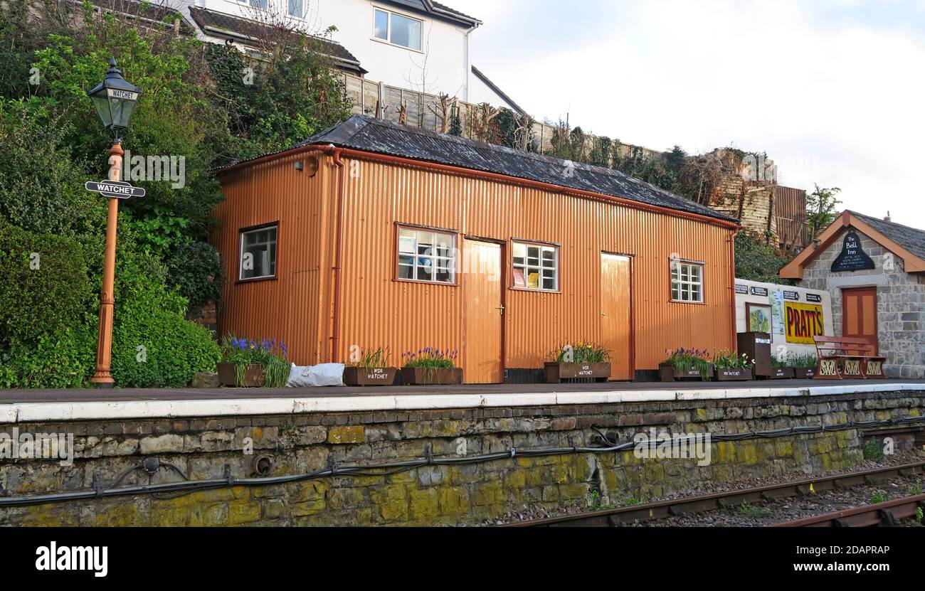 Watchet Station, West Somerset Railway, Somerset, South West England, Großbritannien Stockfoto
