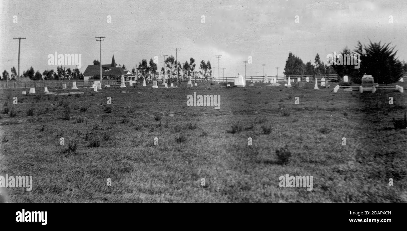 Historisches Camarillo, CaliforniaPleasant Valley Cemetery wurde Dizdar Park. Stockfoto