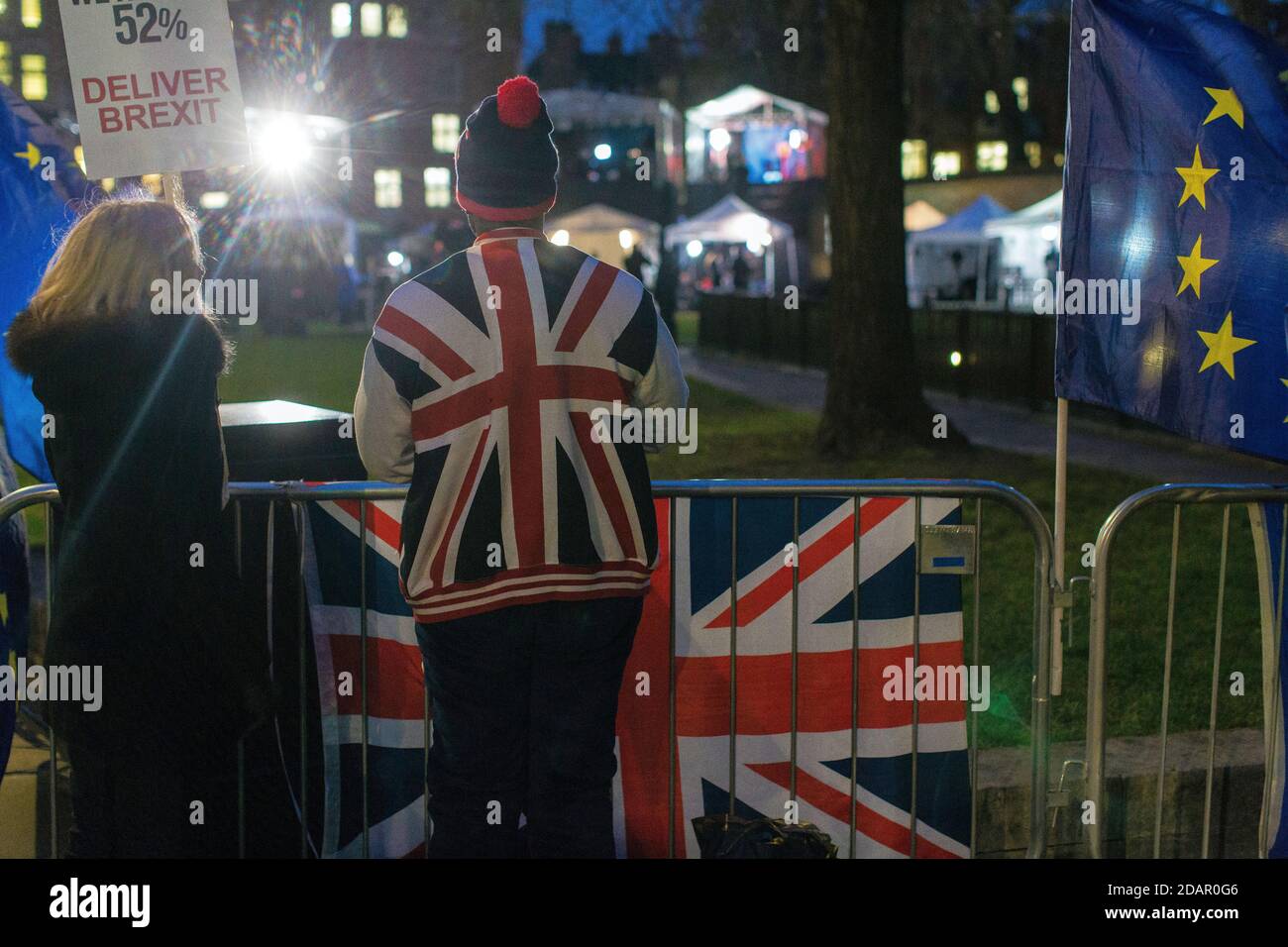 GROSSBRITANNIEN / England / London / Pro-Brexit-Aktivisten protestieren am 29th. Januar 2019 vor dem Parlament in London, Großbritannien. Stockfoto