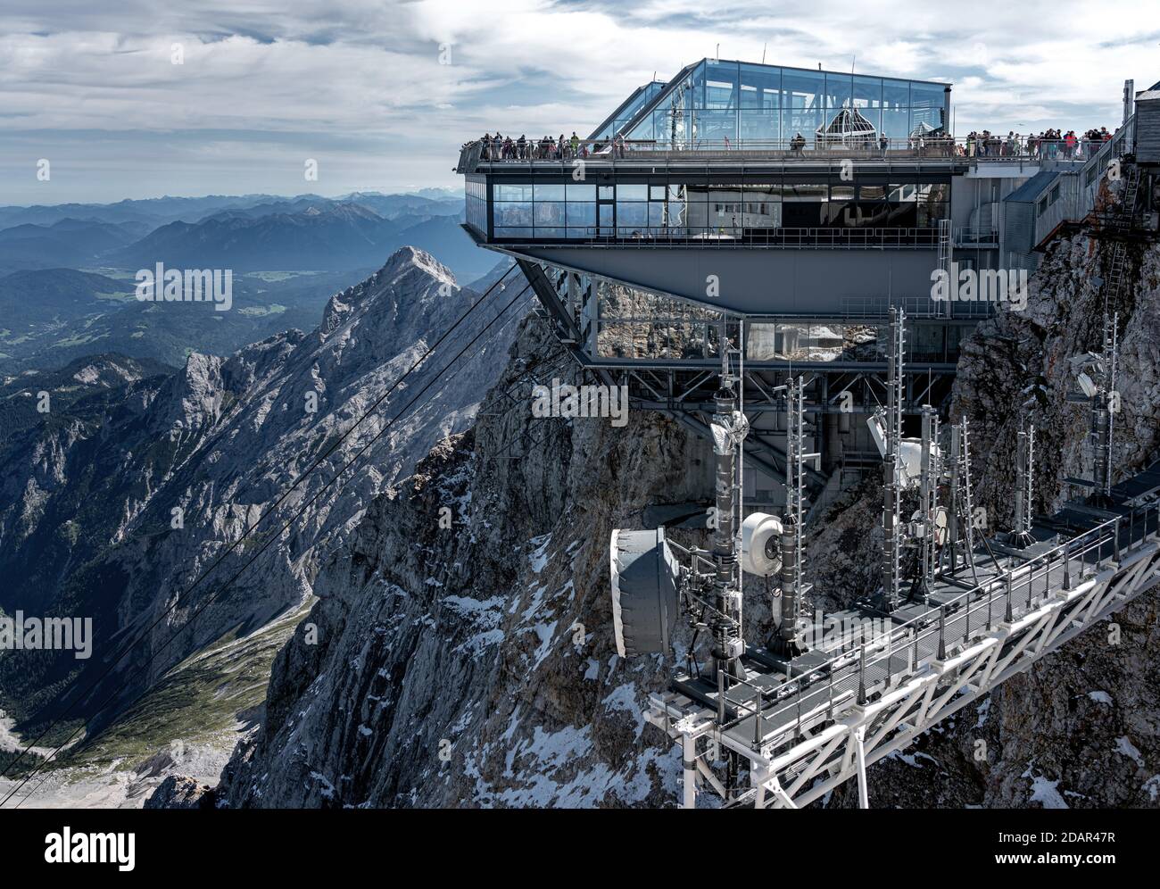 Die Aussichtsplattform auf der Zugspitze, Garmisch Patenkirchen, Bayern, Deutschland Stockfoto