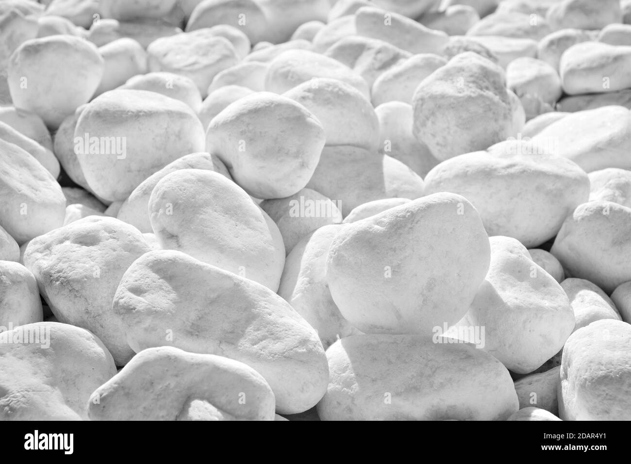 Weiße Kieselsteine Textur Hintergrund Stockfoto