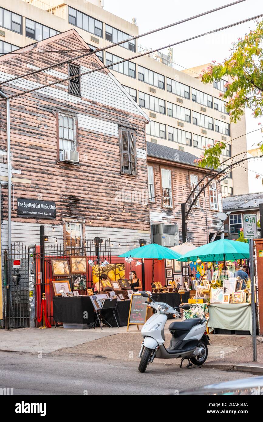 DER CAT MUSIC CLUB und der Craft Street Market in New Orleans, Louisiana Stockfoto