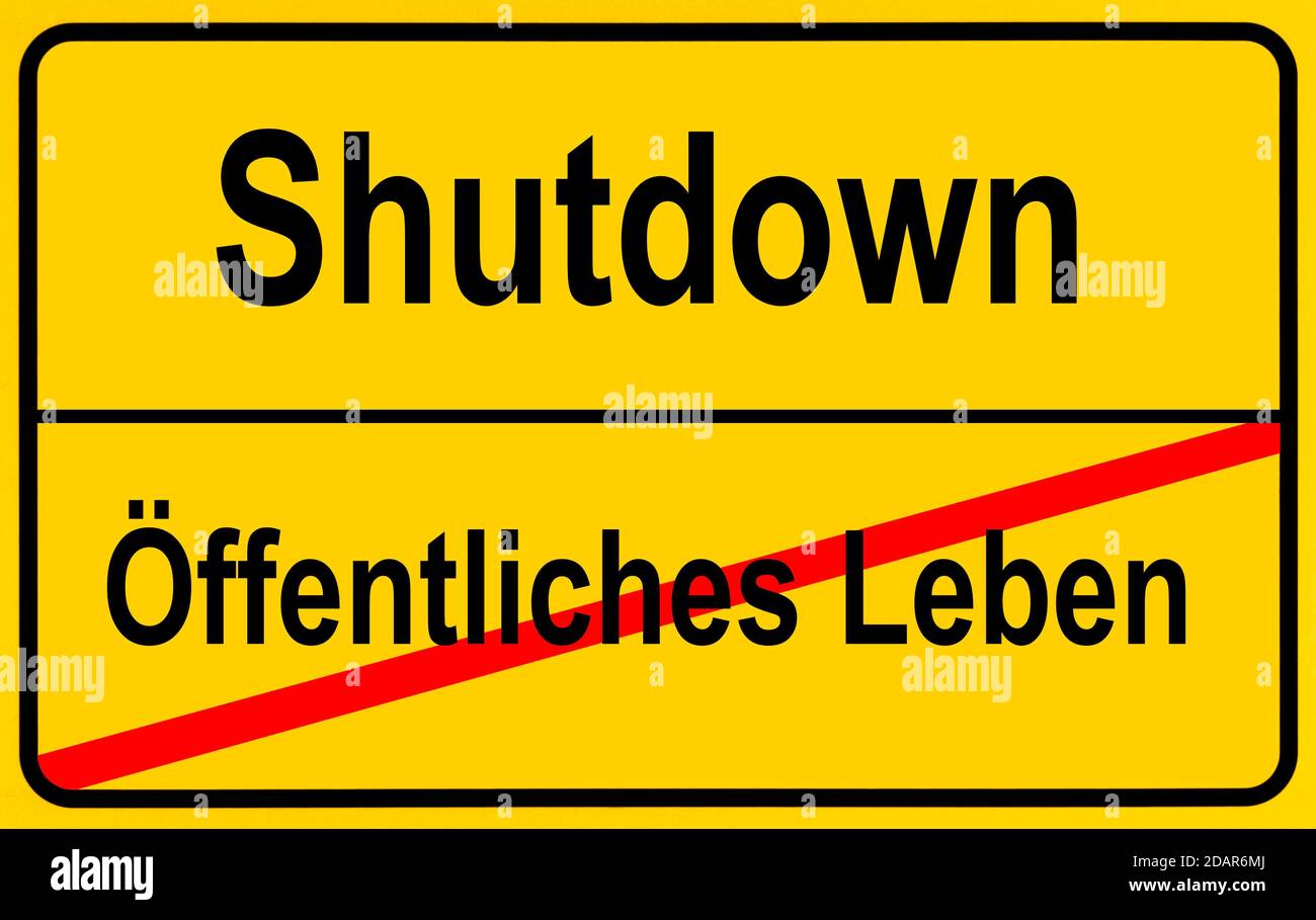 Symbolisches Bild, Ende des öffentlichen Lebens durch zweite Abschaltung, zweite Welle der Corona-Krise, Deutschland Stockfoto