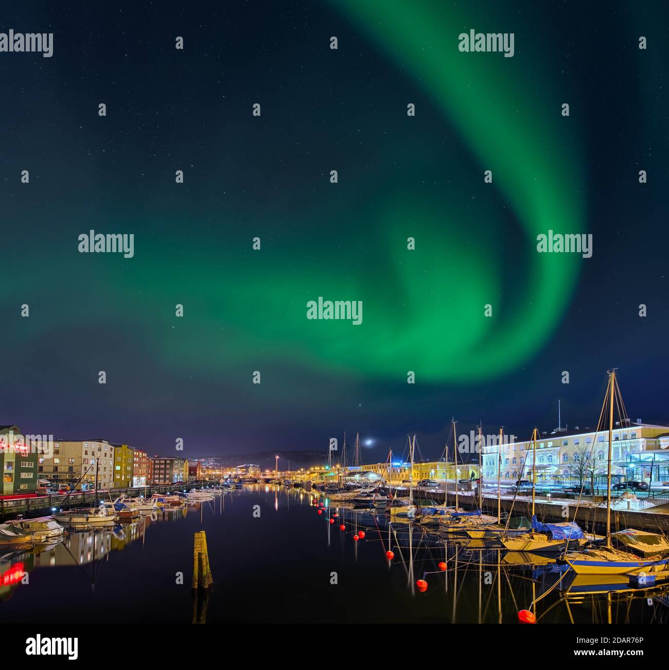 Nordlichter in Trondheim Norwegen Stockfoto