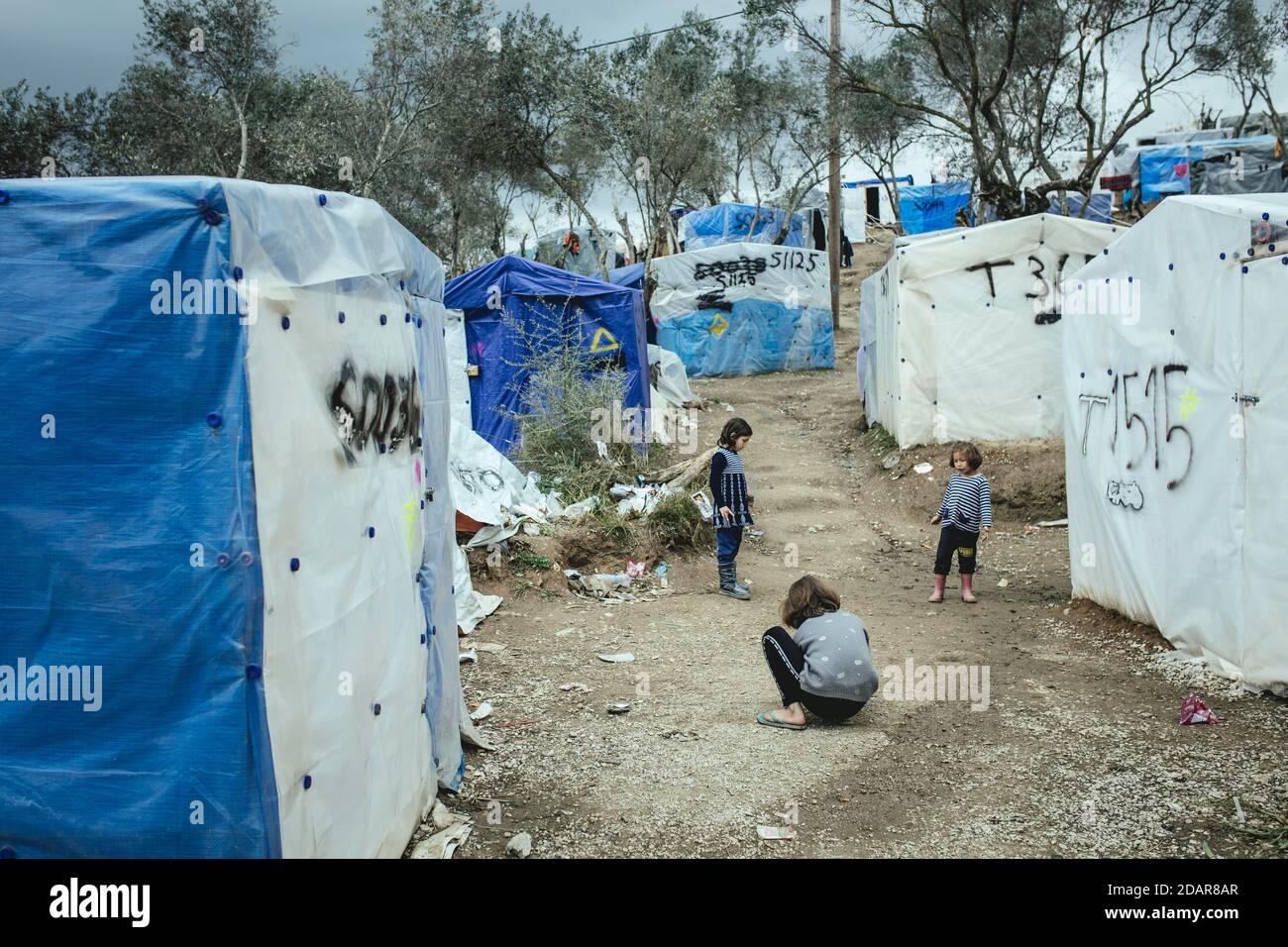 Camp Moria, Lesbos, Griechenland Stockfoto