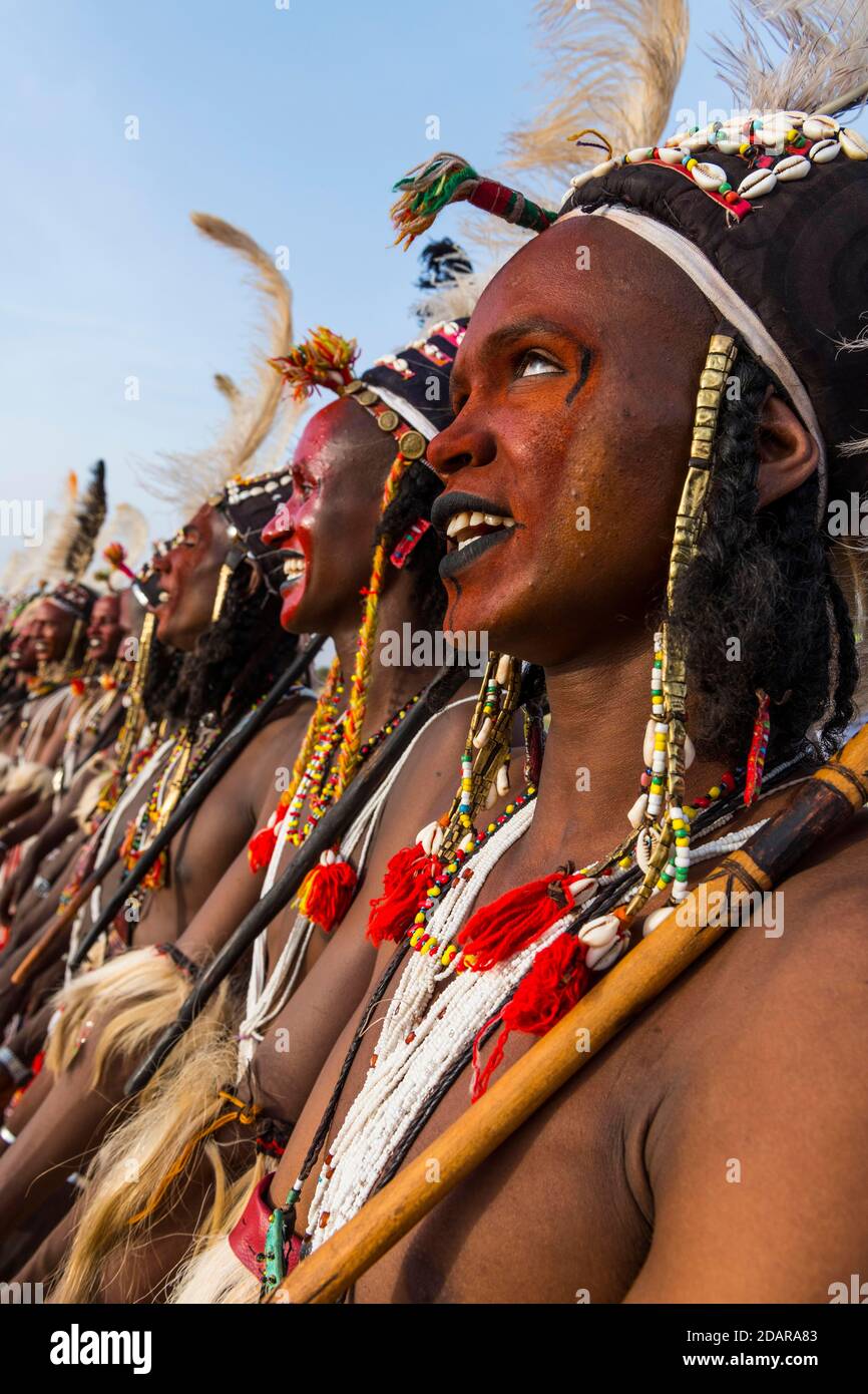 Gerewol Festival, Balz Ritual Wettbewerb unter den Woodaabe Fula Menschen, Niger Stockfoto