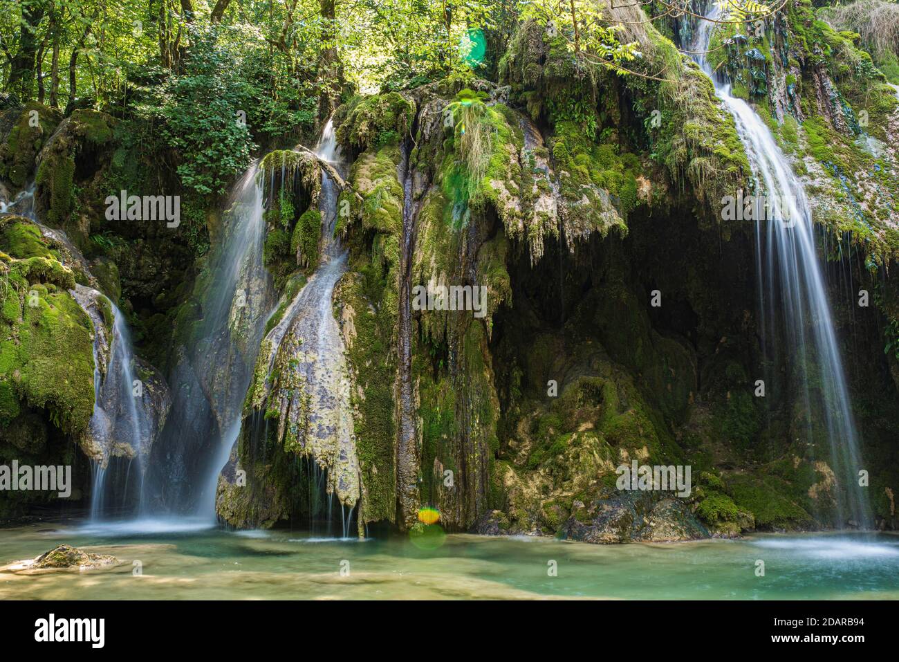 Wasserfall Tufs, Cascada des Tufs, Arbois, Franche-Comte, französischer Jura, Frankreich Stockfoto