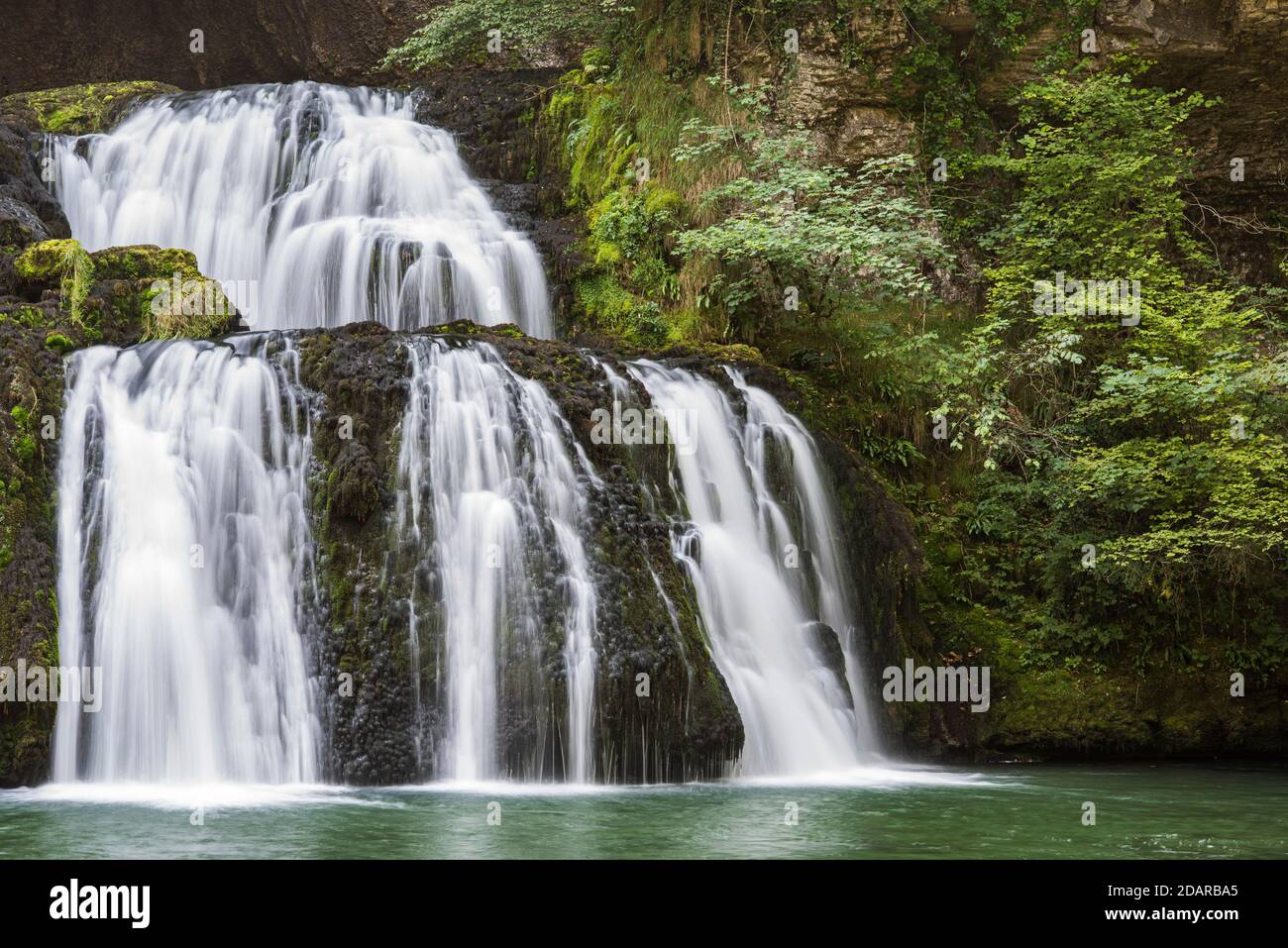 Wasserfall des Herisson, Cascades des Herisson, Franche-Comte, Französisch Jura, Frankreich Stockfoto