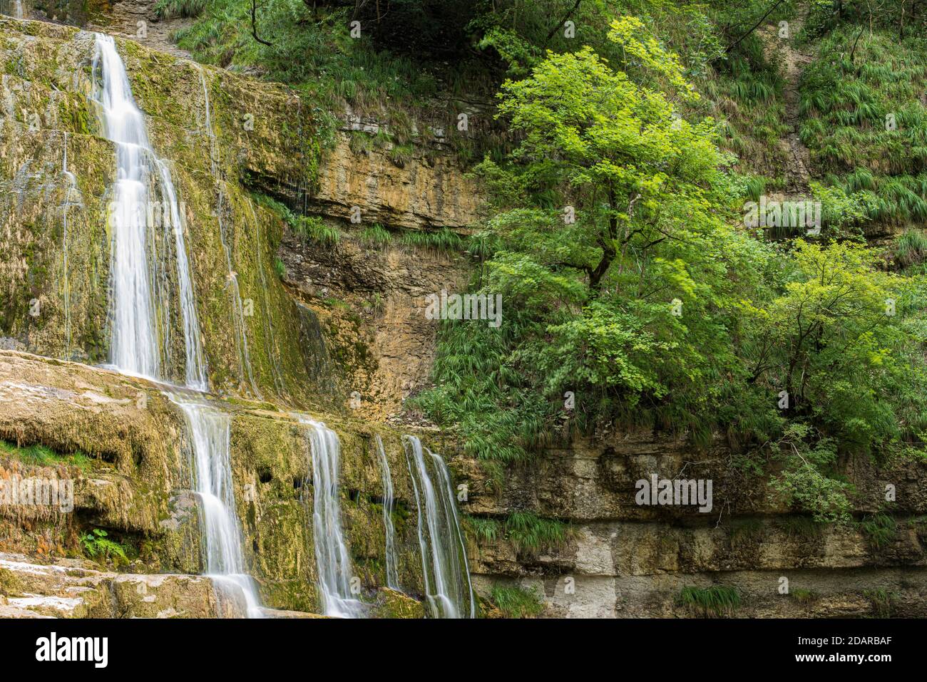 Wasserfall des Herisson, Cascades des Herisson, Franche-Comte, Französisch Jura, Frankreich Stockfoto