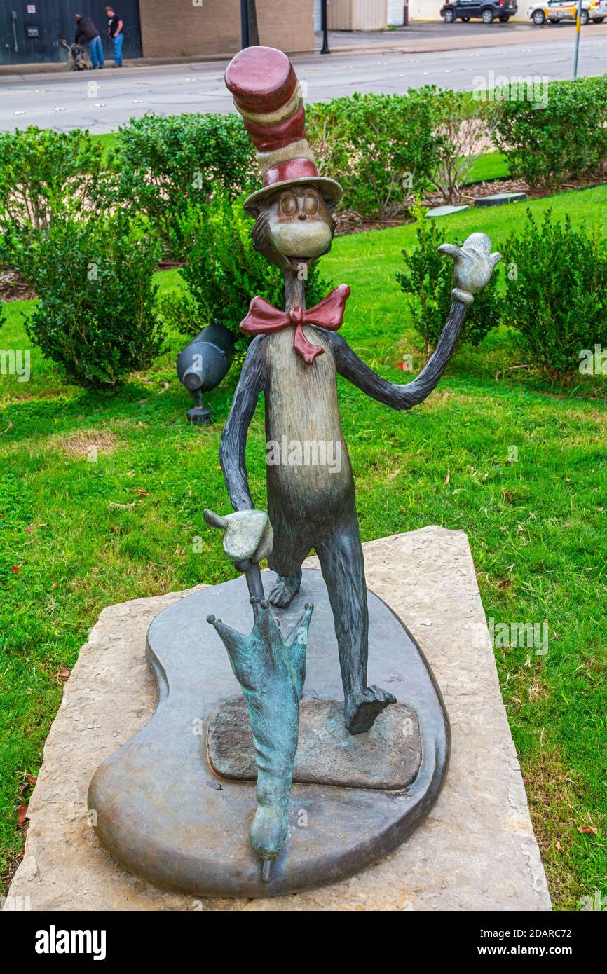 Texas, Abilene, Storybook Capital of America, Skulptur, Dr. Seuss' 'die Katze im Hut' Stockfoto