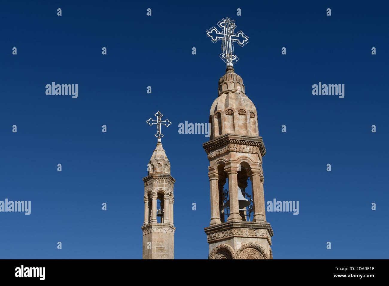 Glocken und Türme des St. Gabriel Kloster Stockfoto