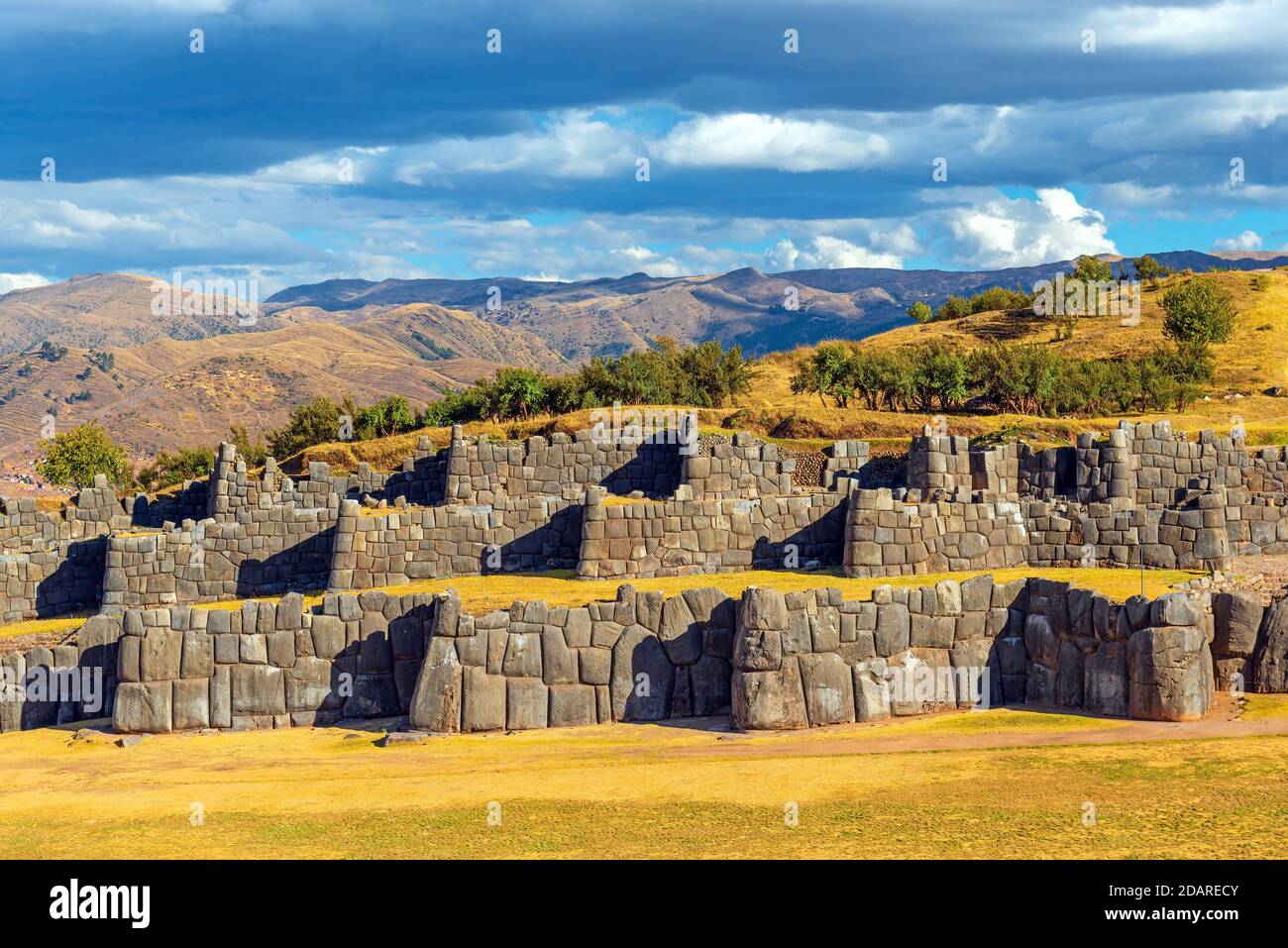 Sacsayhuaman inka-Ruine, Cusco, Peru. Stockfoto