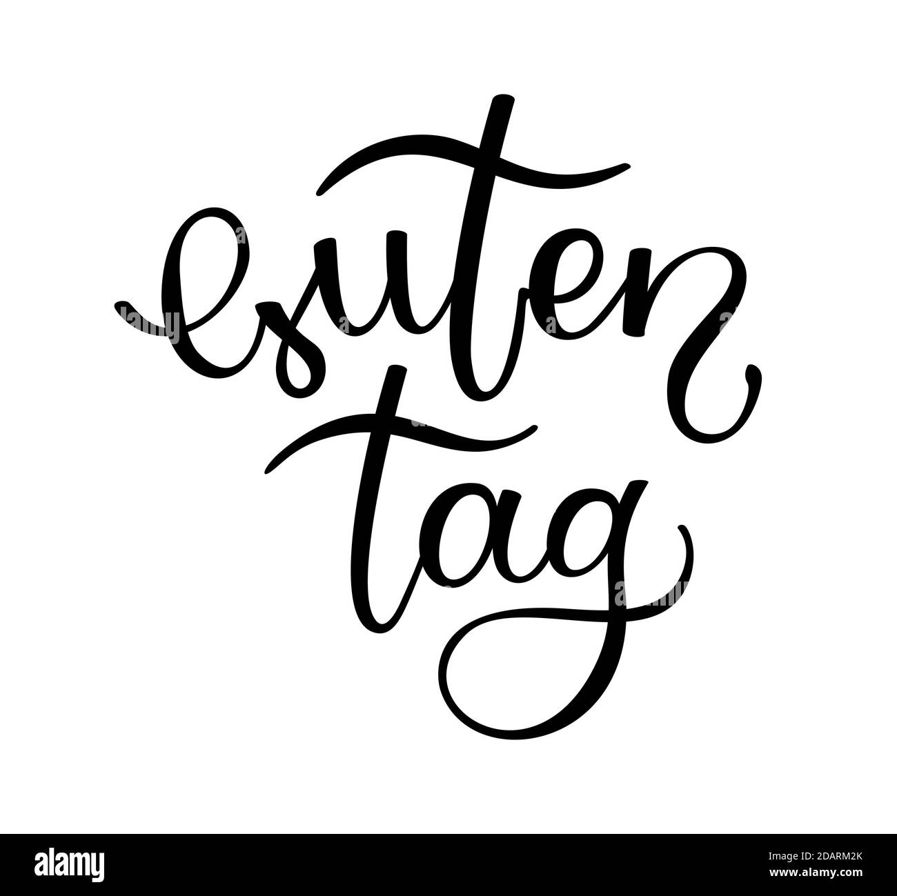 Handschriftzug Guten Tag. Deutsche Briefe. Vorlage für Karte, Poster, Druck. Stock Vektor