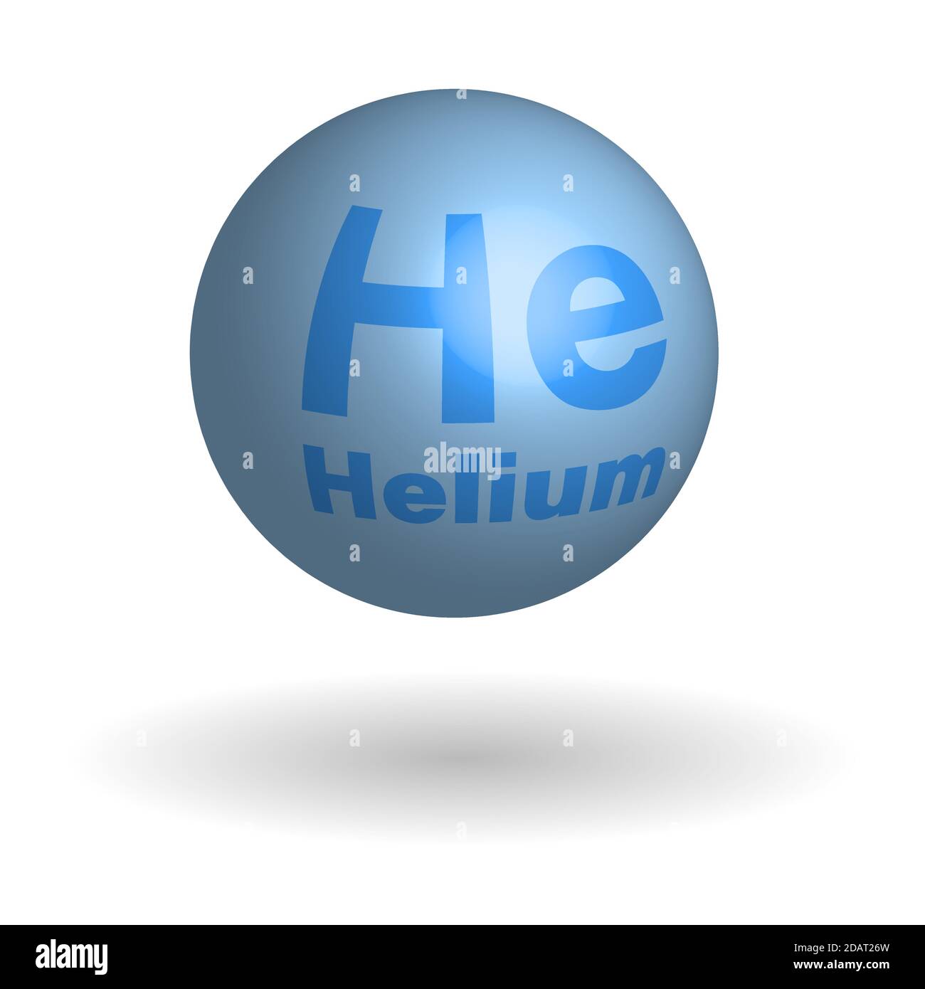 Rundes Heliummolekül, chemisches Element des Periodensystems. Isolierter Vektor auf weißem Hintergrund Stock Vektor