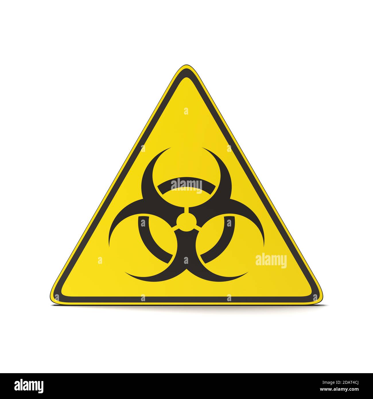 Pandemie Symbol Dreieck auf Weiß Stockfoto
