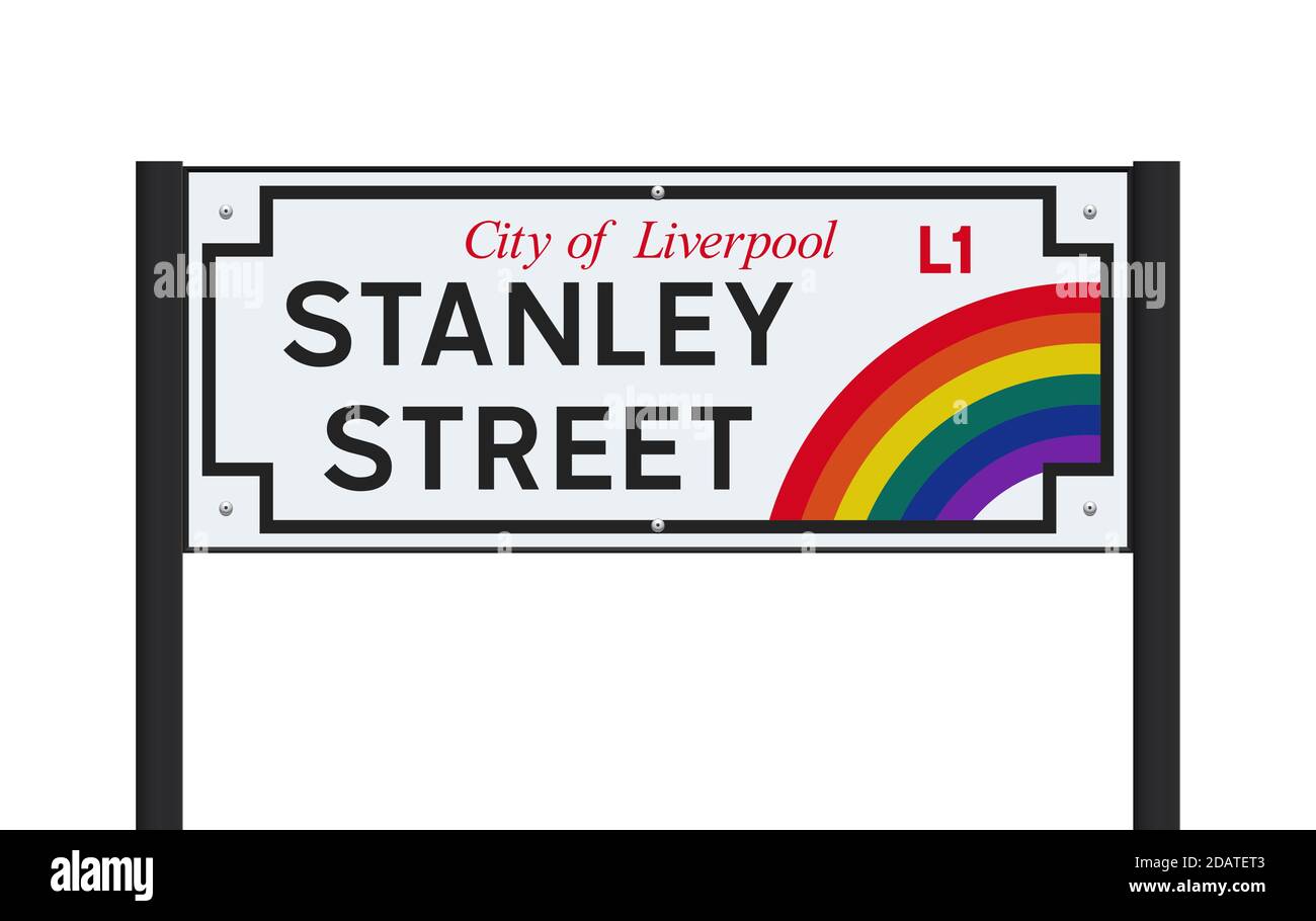 Vektor-Illustration der Stanley Straße Straßenschild auf schwarz Metallpfosten Stock Vektor