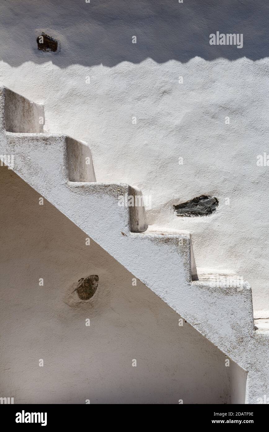 Schritte außerhalb der Ermita Virgen de la Salud, Arure, La Gomera, Kanarische Inseln, Spanien, Westeuropa Stockfoto