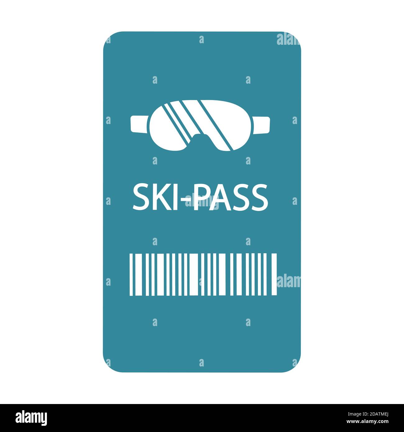 Skipass. Skiliftticket. Flache Vektorgrafik Stock Vektor