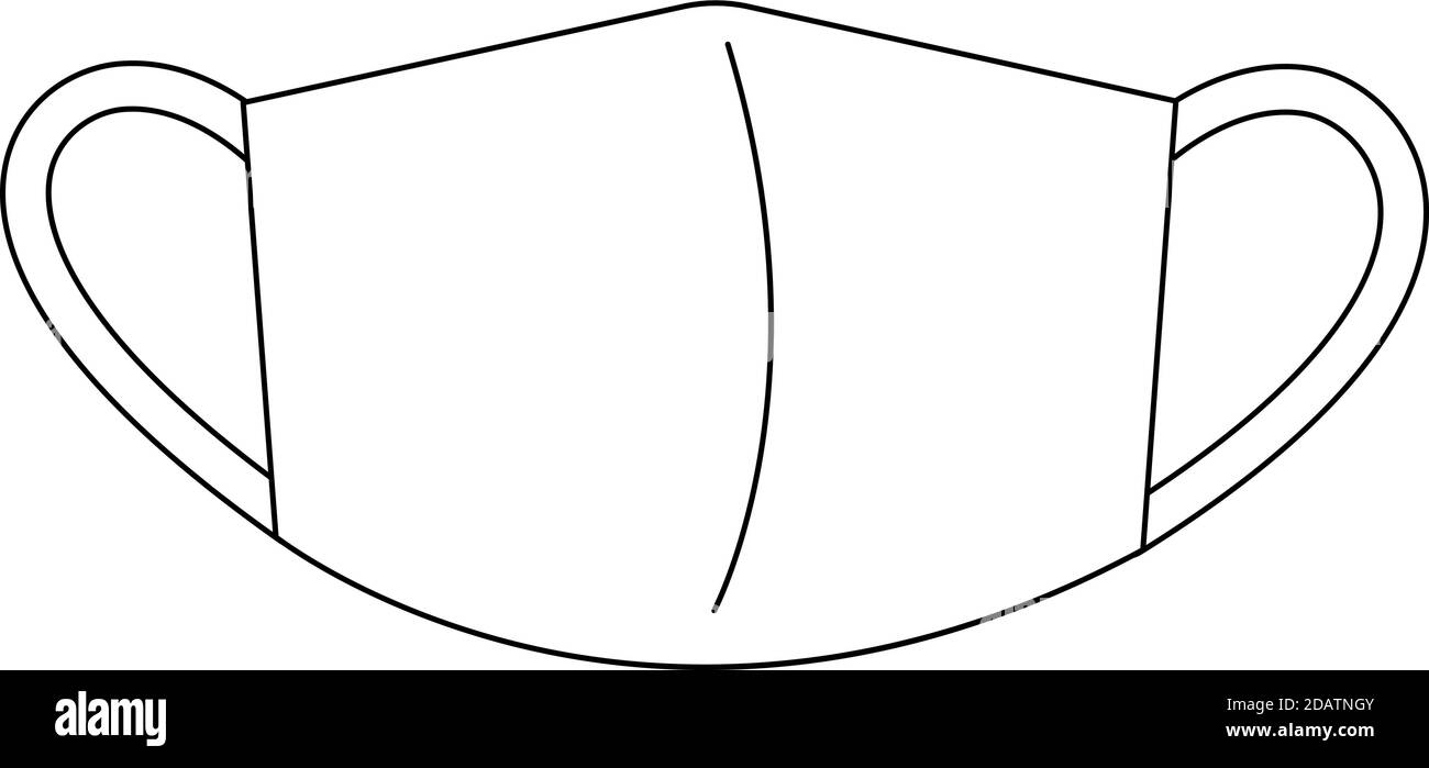 Einweg- oder wiederverwendbare medizinische Maske. Umriss Vektor-Symbol Stock Vektor