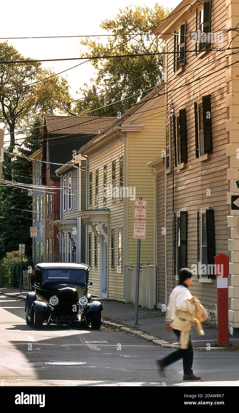 1932 Ford Modell B Hotrod. Autofahren in Salem Massachusetts USA Stockfoto