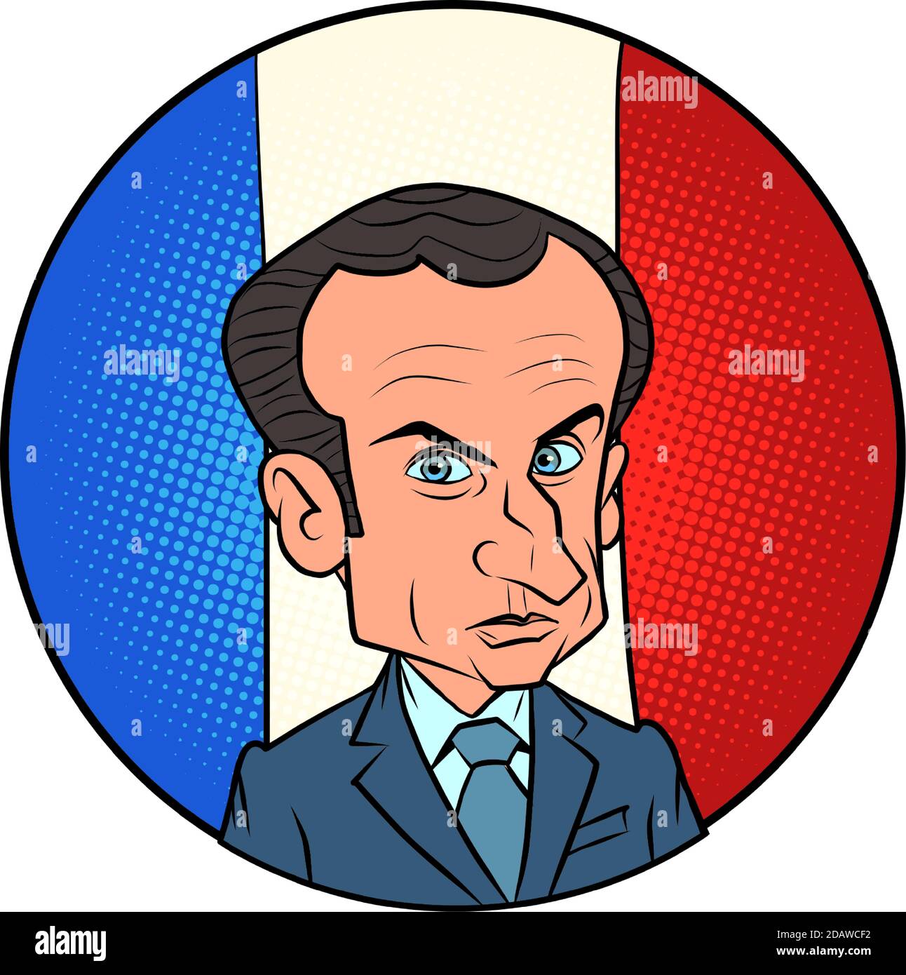 Der Französische Präsident Emmanuel Macron Stock Vektor
