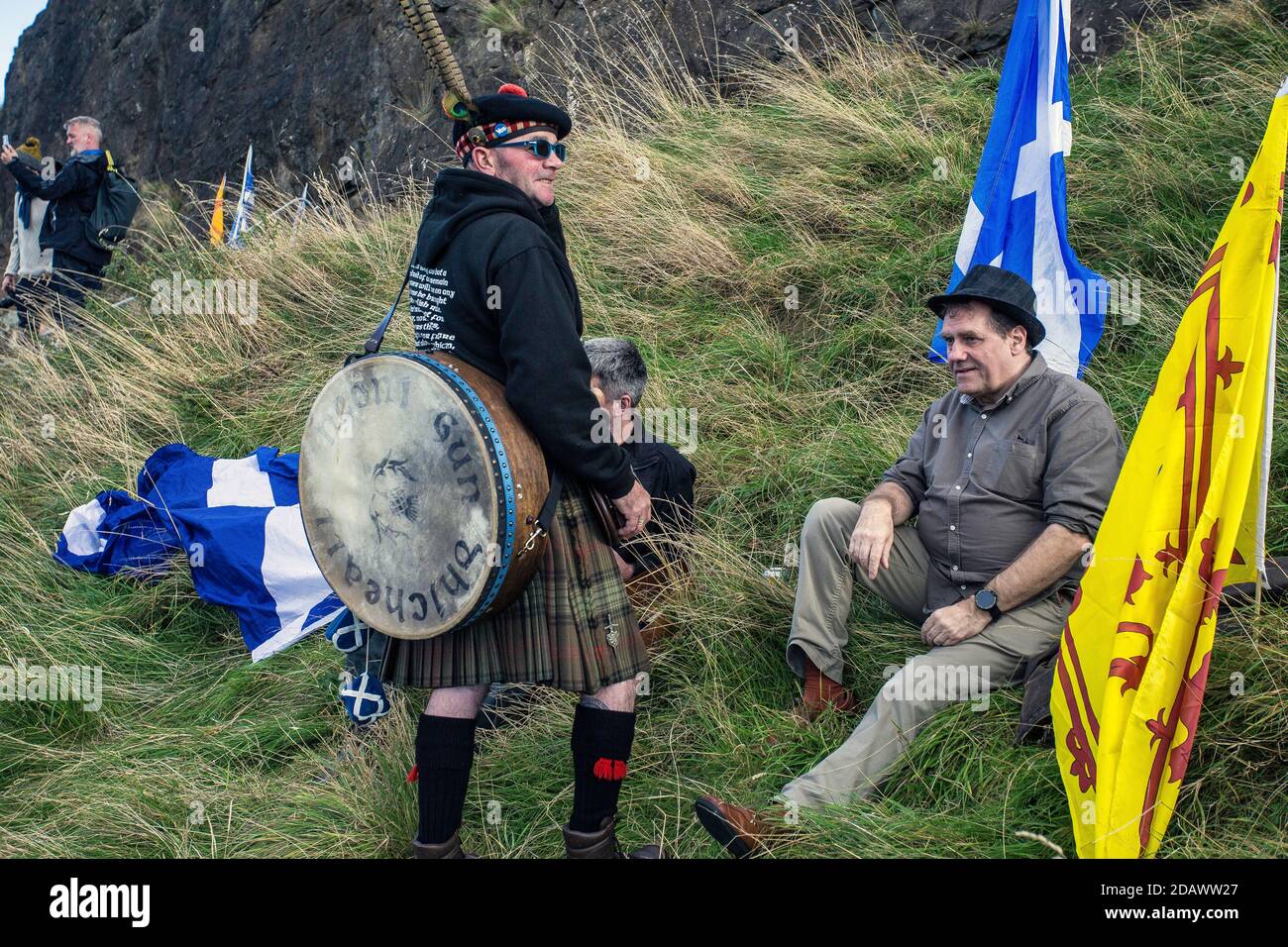 SCHOTTLAND / EDINBURGH / am 6. Oktober 2018 haben sich die Menschen für die Unabhängigkeit Schottlands in Edinburgh eingesetzt. Stockfoto