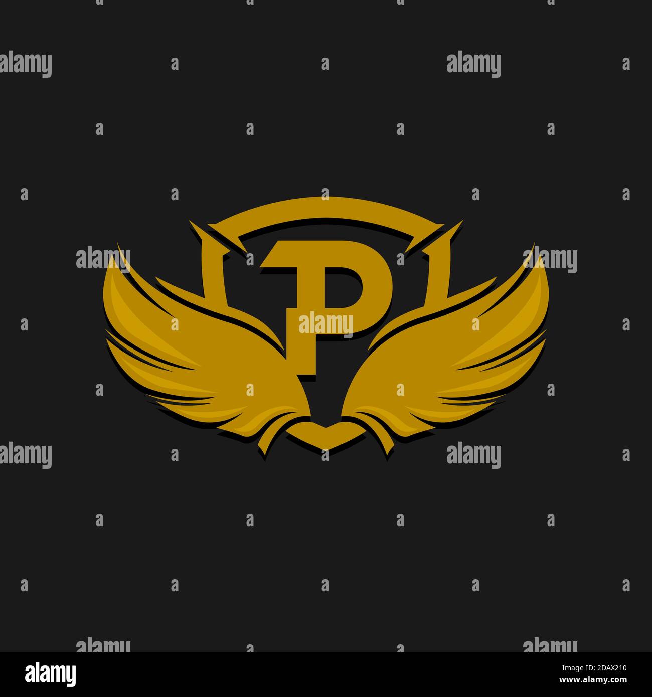 P Buchstabe Logo Konzept. Kreative Minimal Emblem Design-Vorlage. Universelle, elegante Ikone. Stock Vektor