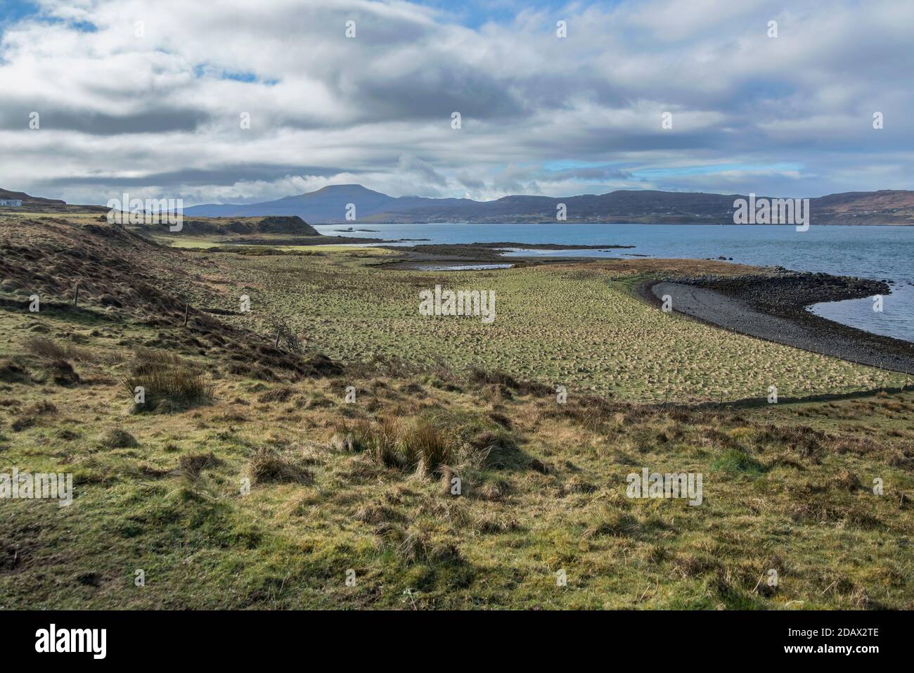 Spazieren Sie in der Nähe von Coral Beach auf der Isle of Skye fast Tropisch Stockfoto