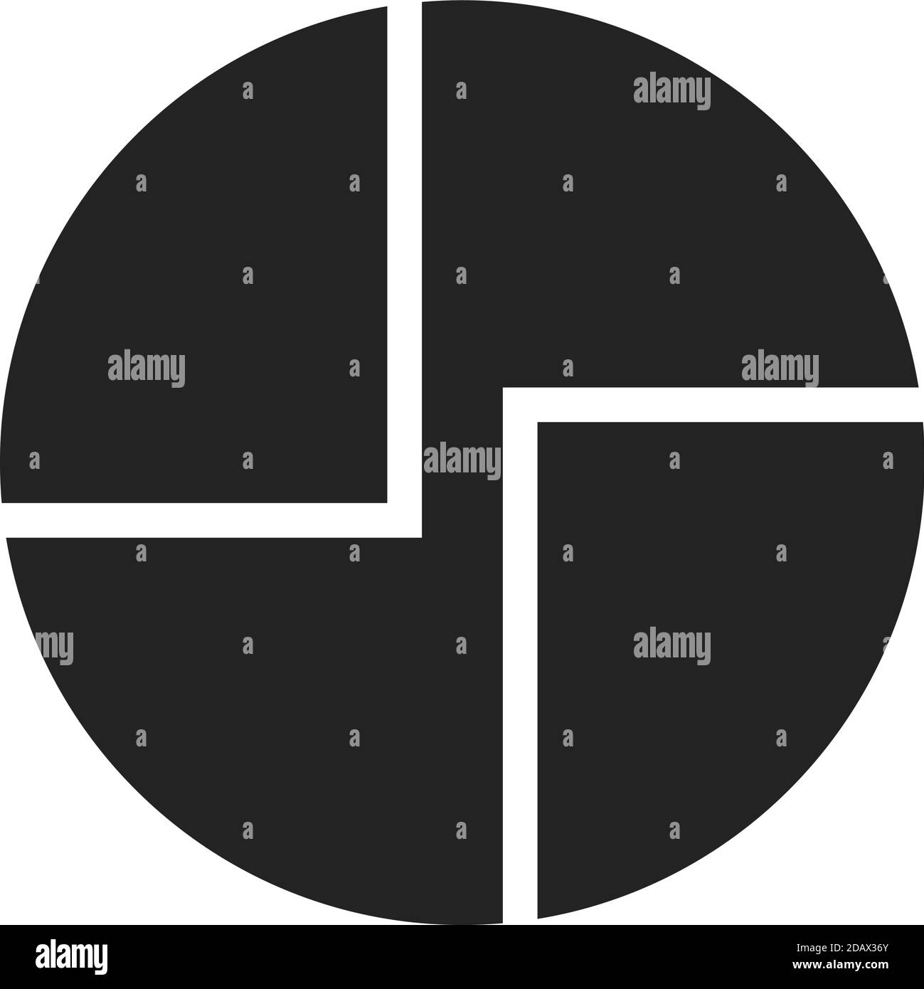 Abstrakte geometrische Formen in einem schwarzen Kreis. Minimalistisches Logo-Design. Vektorvorlage für Ihr Projekt. Stock Vektor