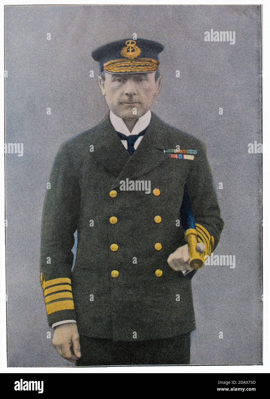 Retro-Porträt von Admiral Sir John Jellicoe. Admiral der Flotte John Rushworth Jellicoe, 1. Earl Jellicoe, (1859 – 1935) war ein Offizier der Royal Navy. Stockfoto