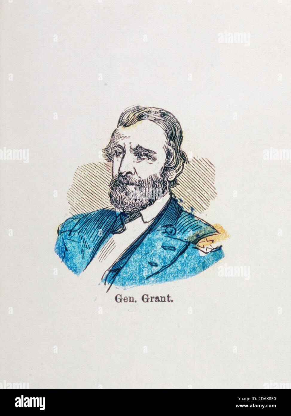 Stich von Ulysses S. Grant. Ulysses S. Grant (1822 – 1885) war ein amerikanischer Soldat und Politiker, der als 18. Präsident der Vereinigten St. Stockfoto