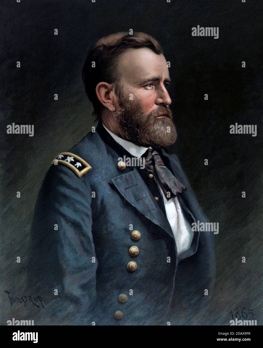 Porträt von Ulysses S. Grant. Ulysses S. Grant (1822 – 1885) war ein amerikanischer Soldat und Politiker, der als 18. Präsident der Vereinigten Sta diente Stockfoto