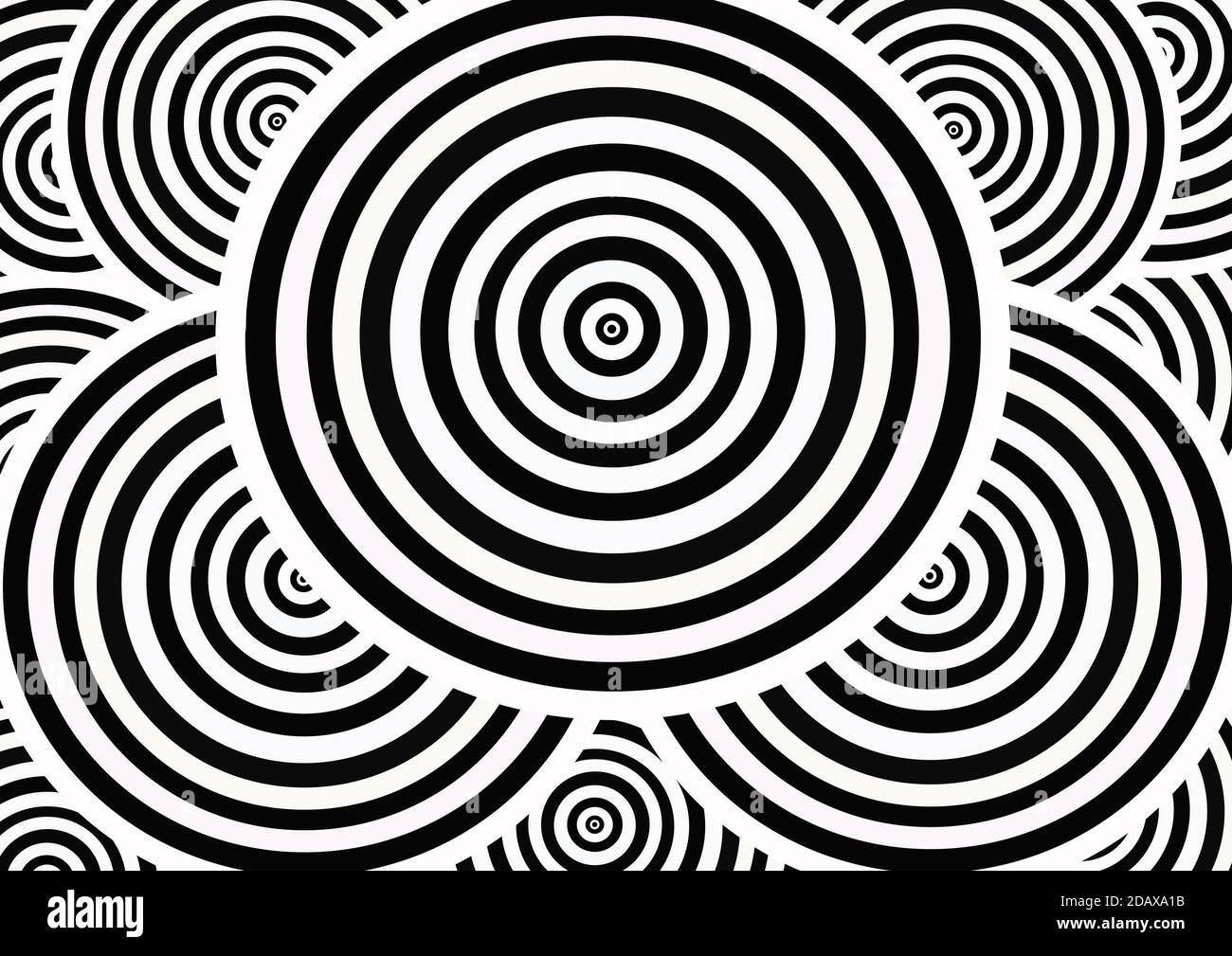Abstrakter Kreis mit schwarzem und weißem Hintergrund Stockfoto