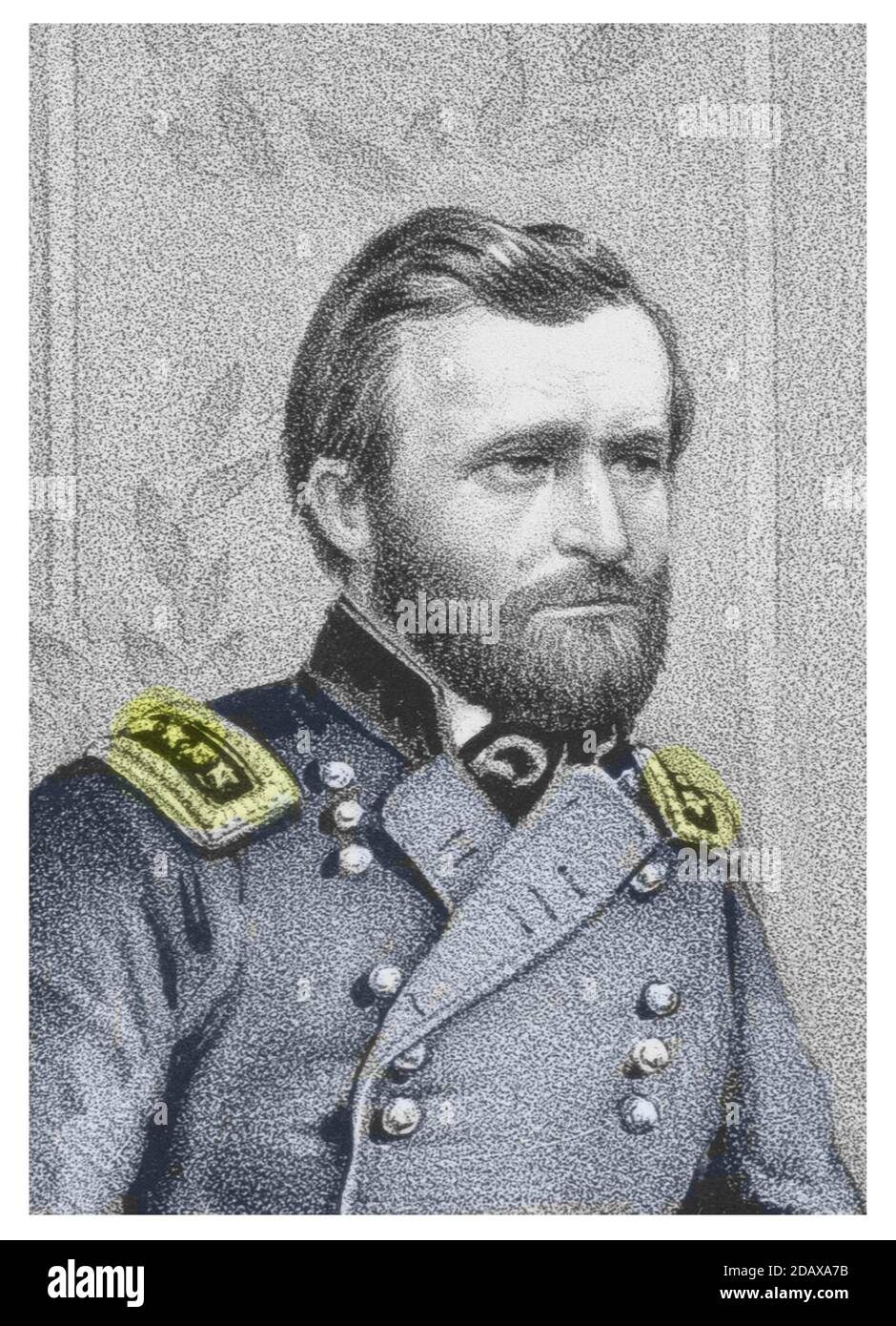 Stich von Ulysses S. Grant. Ulysses S. Grant (1822 – 1885) war ein amerikanischer Soldat und Politiker, der als 18. Präsident der Vereinigten St. Stockfoto