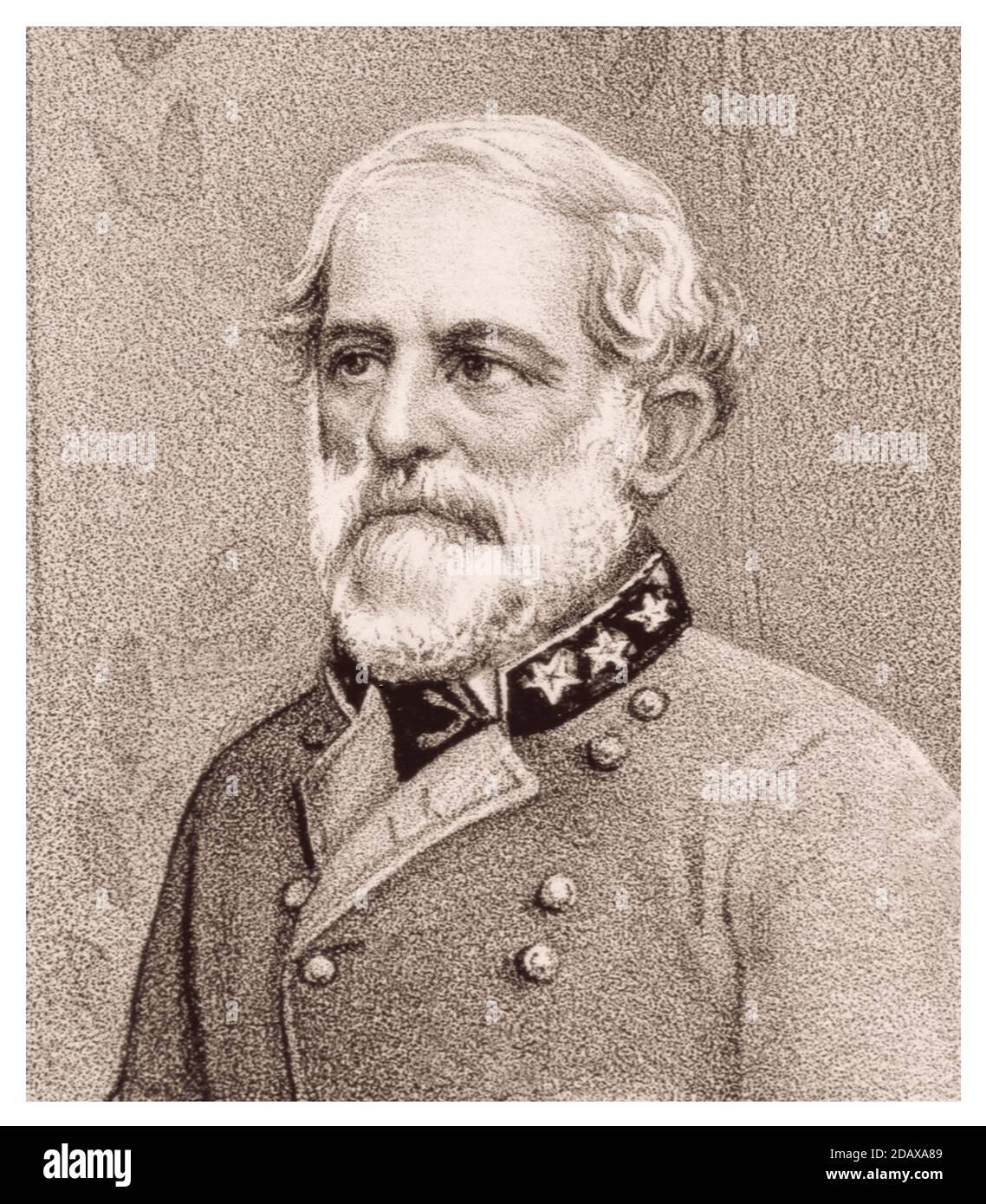 Stich von Robert Edward Lee. Robert Edward Lee (1807 – 1870) war ein amerikanischer General der Konföderation, der am besten als Kommandant der Konföderierten Stat bekannt war Stockfoto