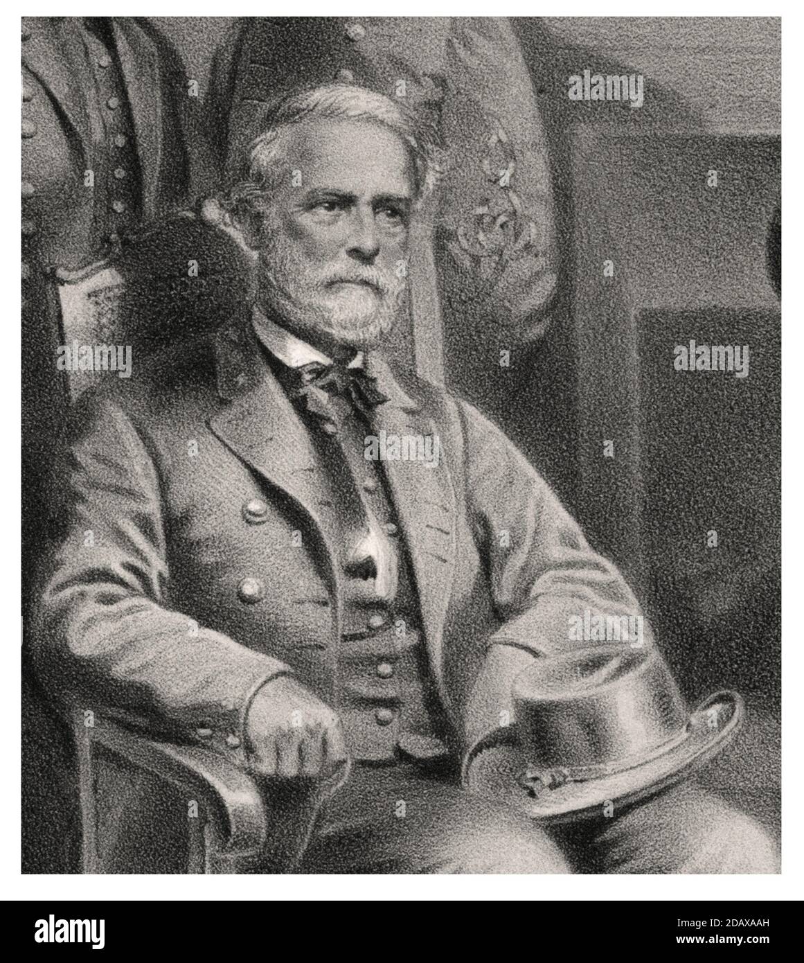 Stich von Robert Edward Lee. Robert Edward Lee (1807 – 1870) war ein amerikanischer General der Konföderation, der am besten als Kommandant der Konföderierten Stat bekannt war Stockfoto