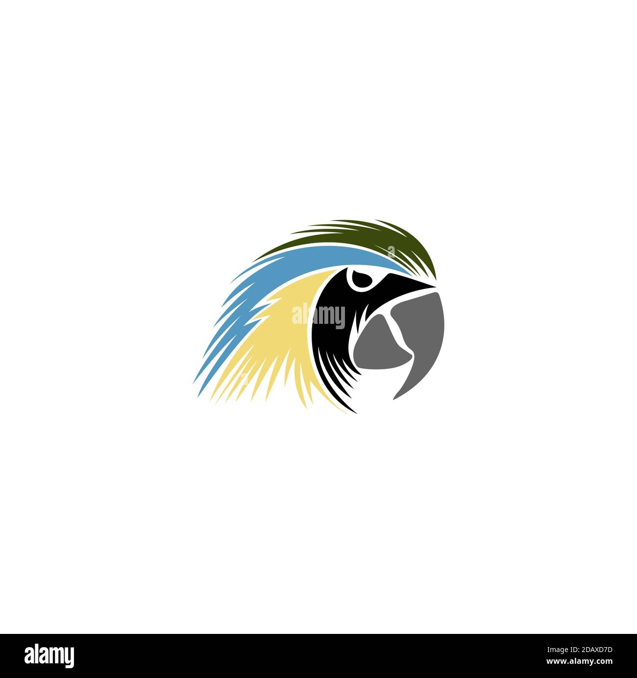 Vogel-Ara Papagei Kopf Logo. vektor-Logo für Ihre Firma oder Gruppe von Vogelliebhabern. Stock Vektor