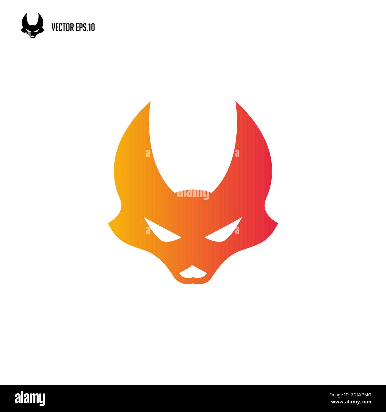 fox Kopf Logo, einfache Fuchs Silhouette Kopf Logo-Design Stock Vektor