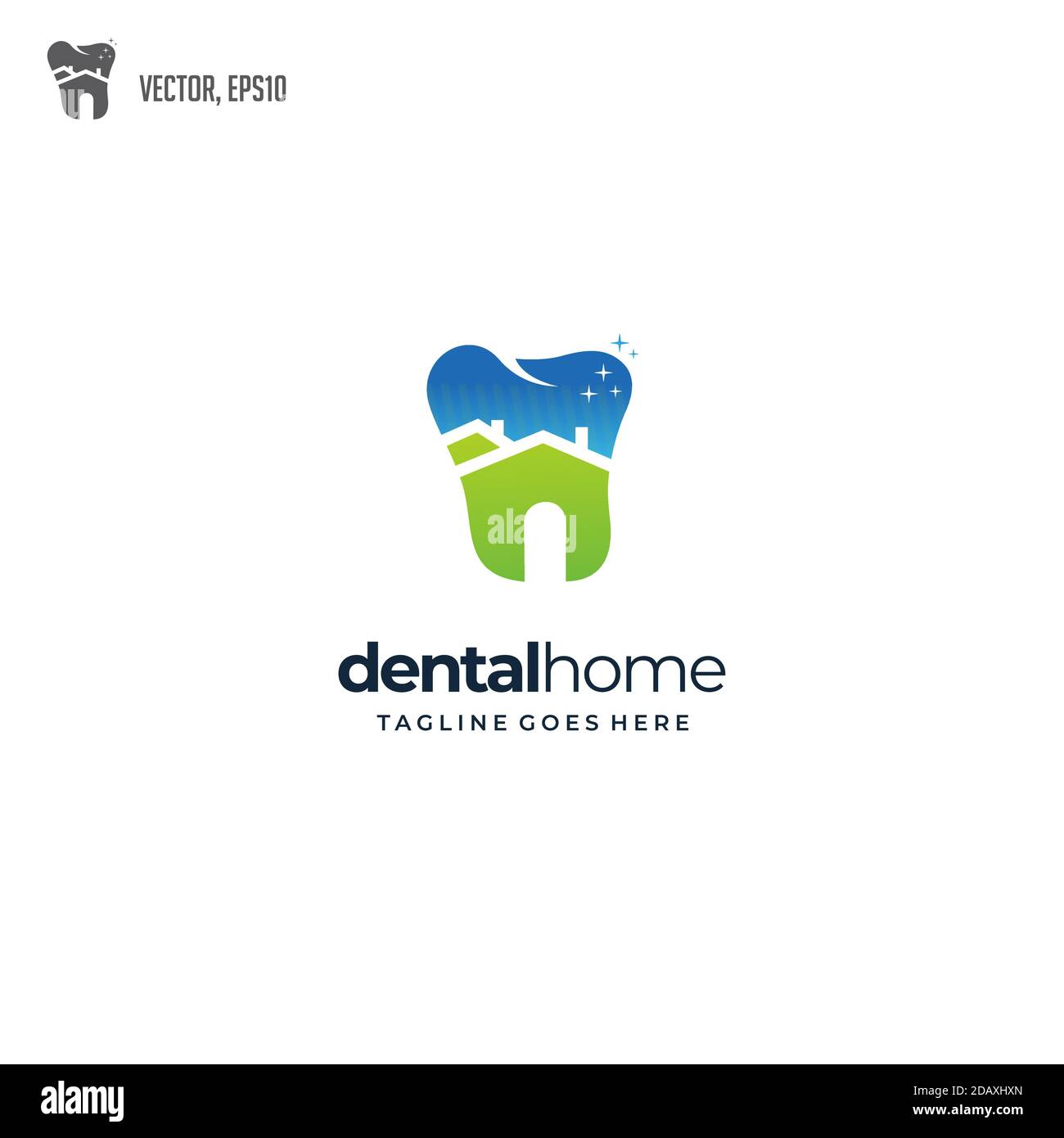 Natur Dental Haus Logo Design-Vektor Stock Vektor
